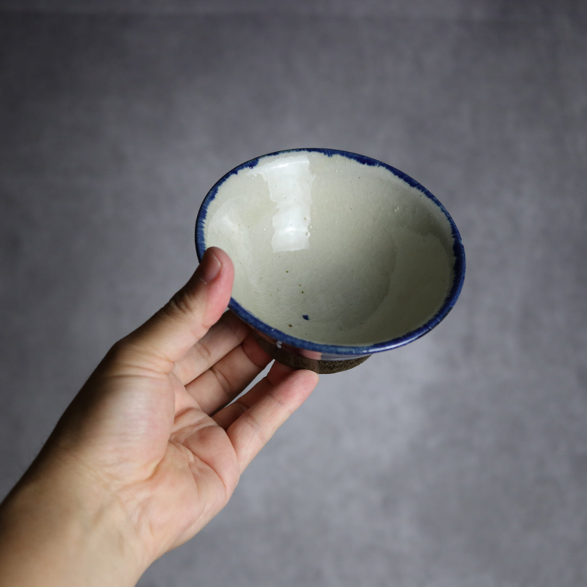 4寸マカイ2 飴 呉須釉 双葉 やちむん 陶器 漂窯