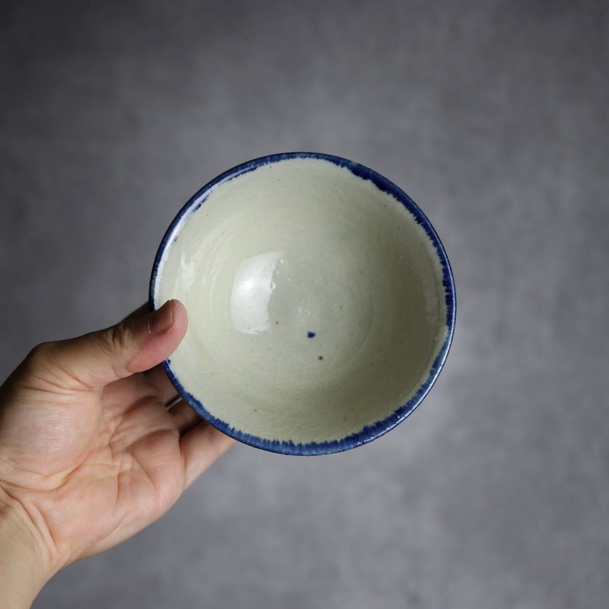 4寸マカイ2 飴 呉須釉 双葉 やちむん 陶器 漂窯