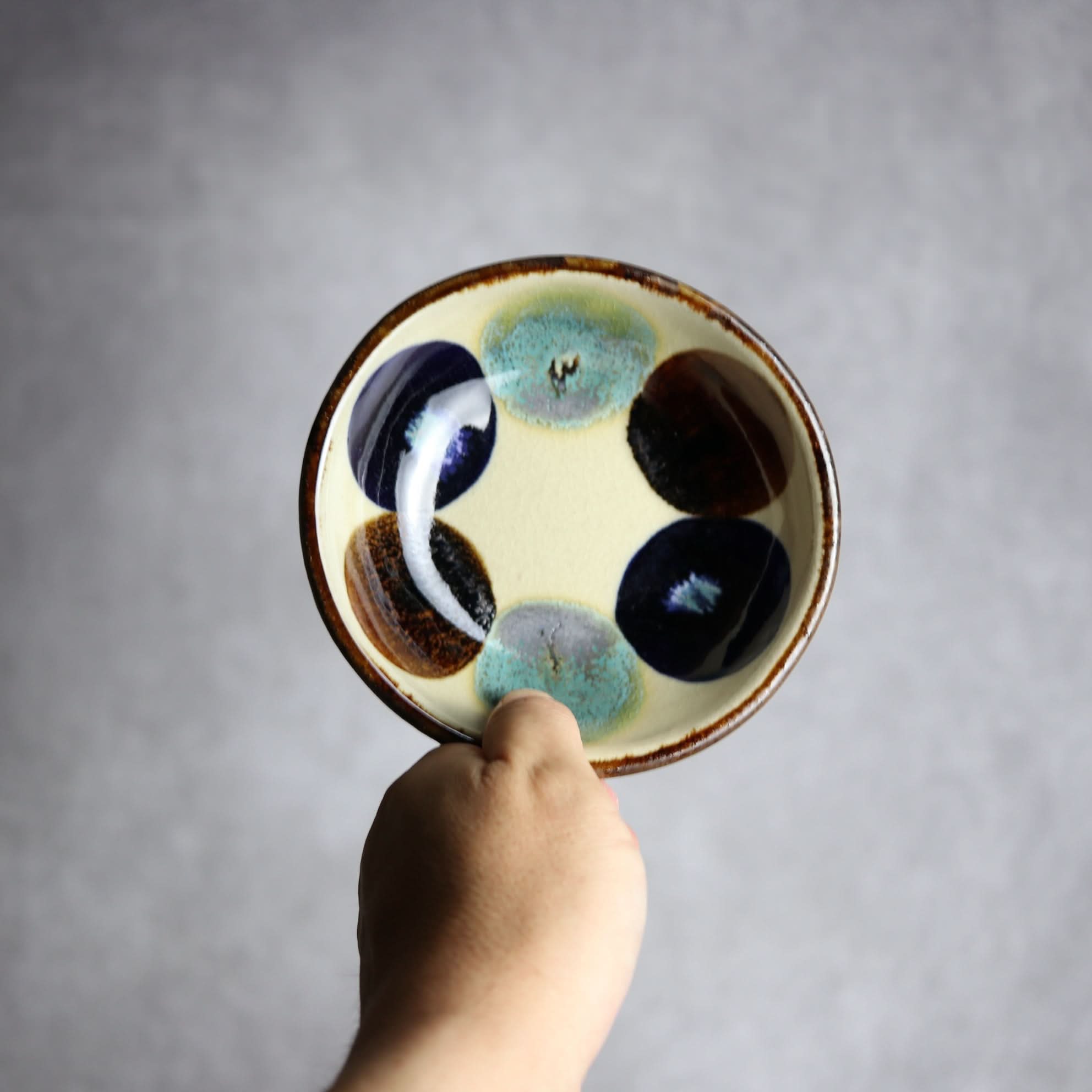 Alt Tag:*小鉢2 三彩丸紋 やちむん 陶器 エドメ陶房