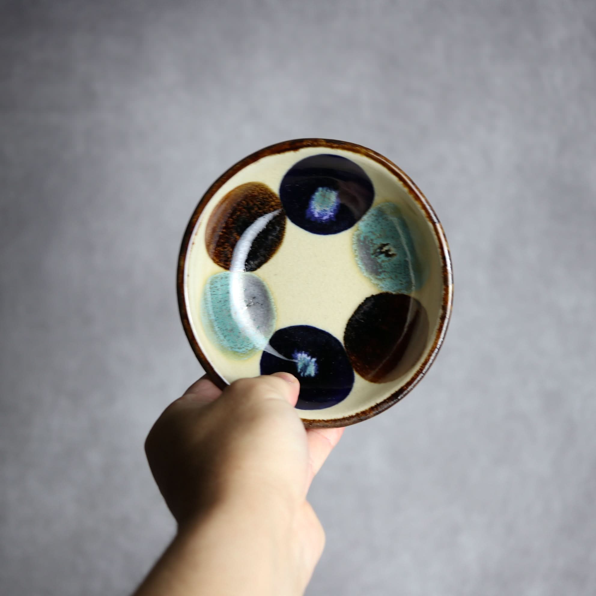 Alt Tag:*小鉢2 三彩丸紋 やちむん 陶器 エドメ陶房