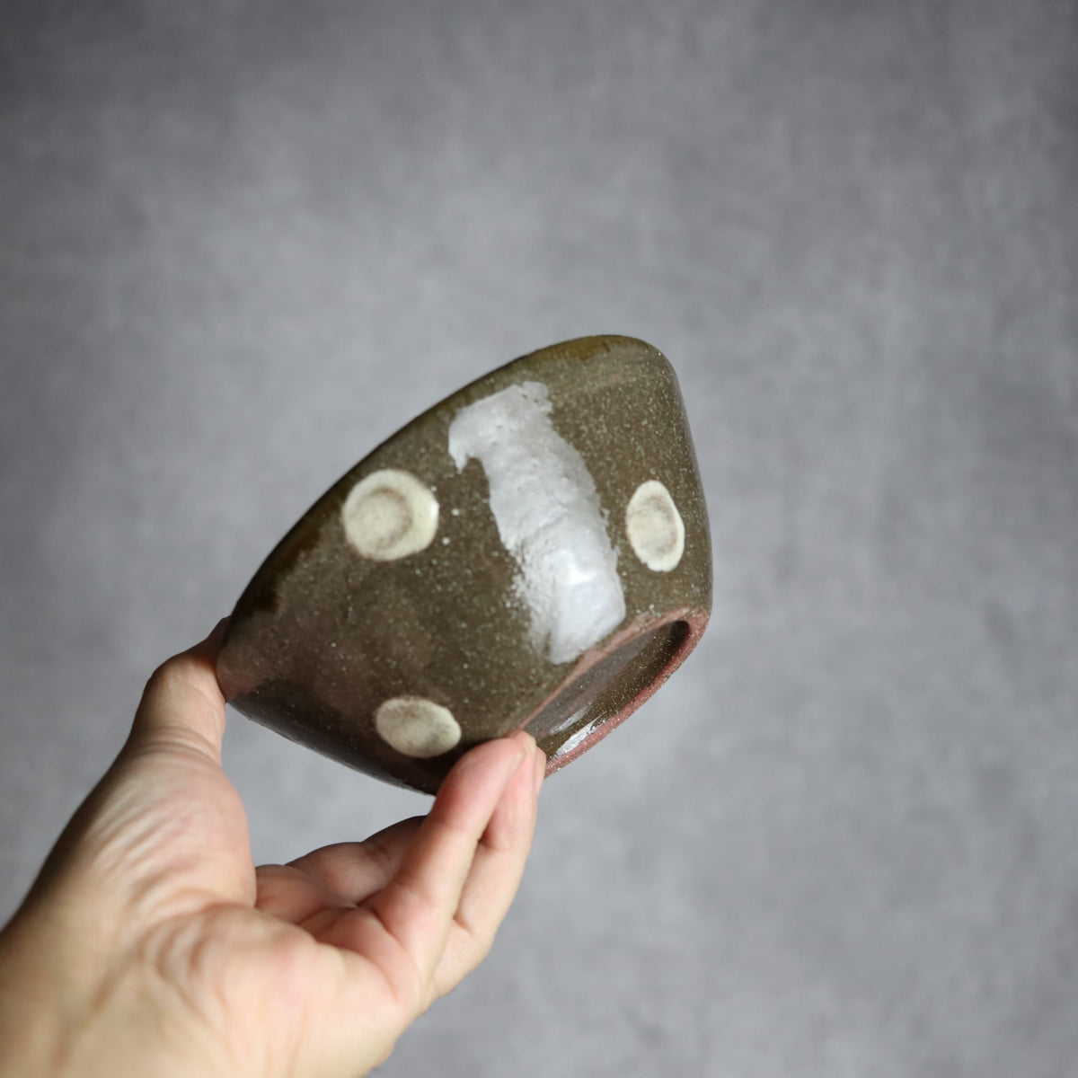 4.5寸鉢1 飴 呉須釉 実双葉やちむん 陶器 漂窯