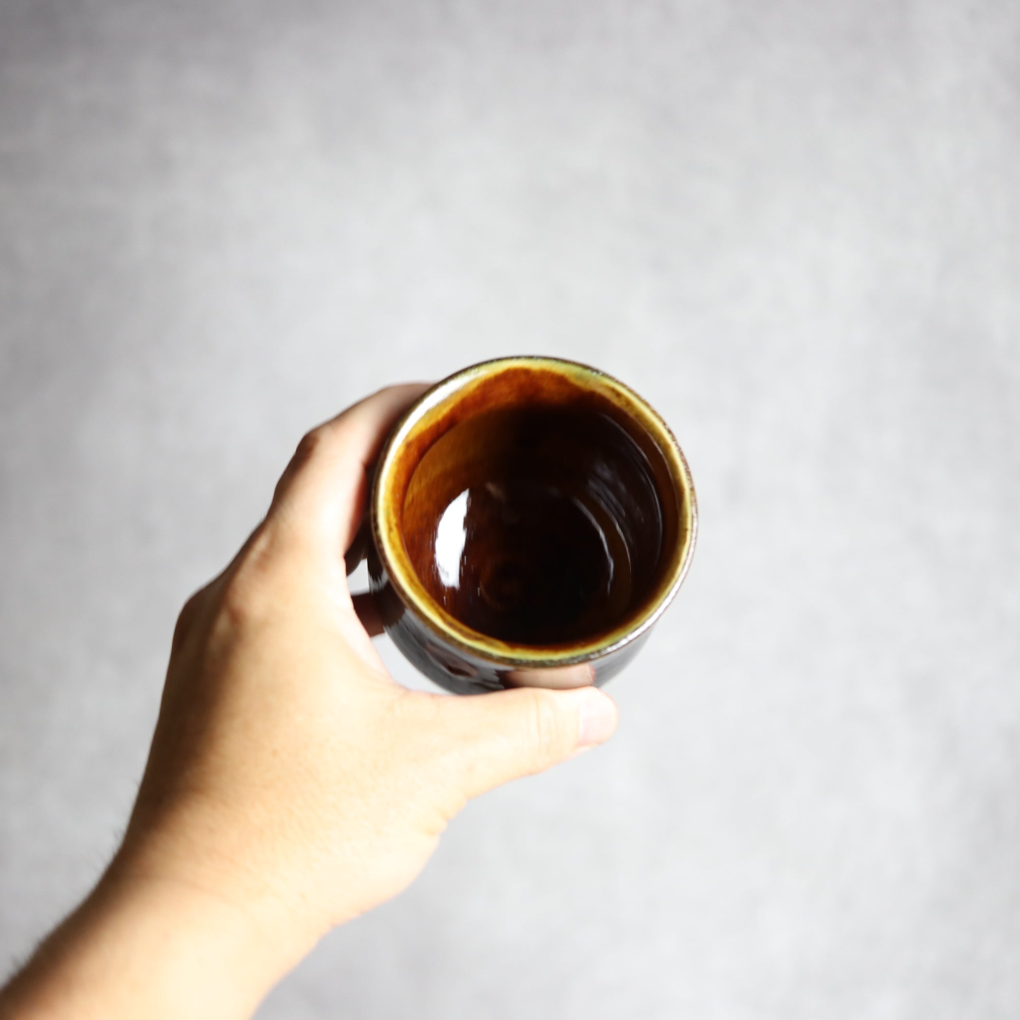 茂生窯 - 湯呑1 飴釉 イッチン 点打 やちむん 陶器 茂生窯 - mundasui