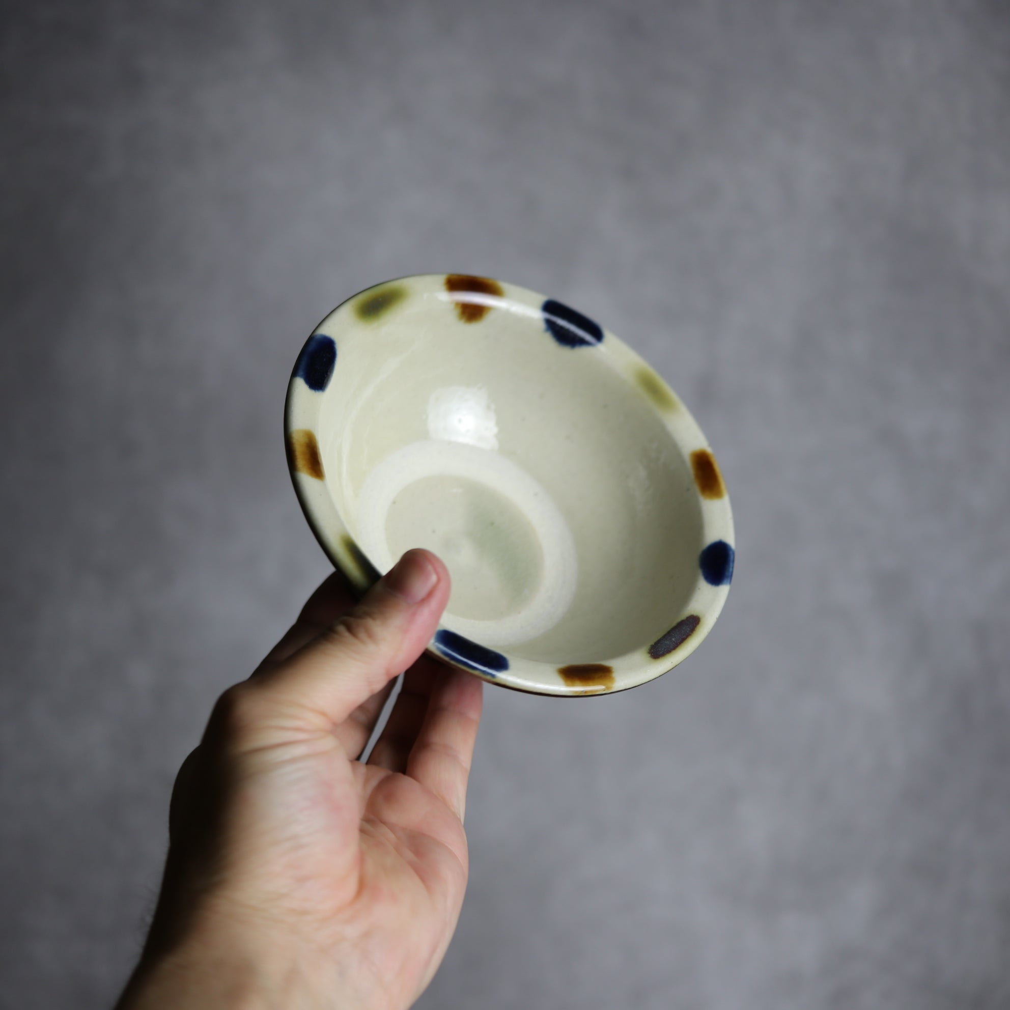 茂生窯 - 4寸ワンブー1 三彩 縁点打 やちむん 陶器 茂生窯 - mundasui
