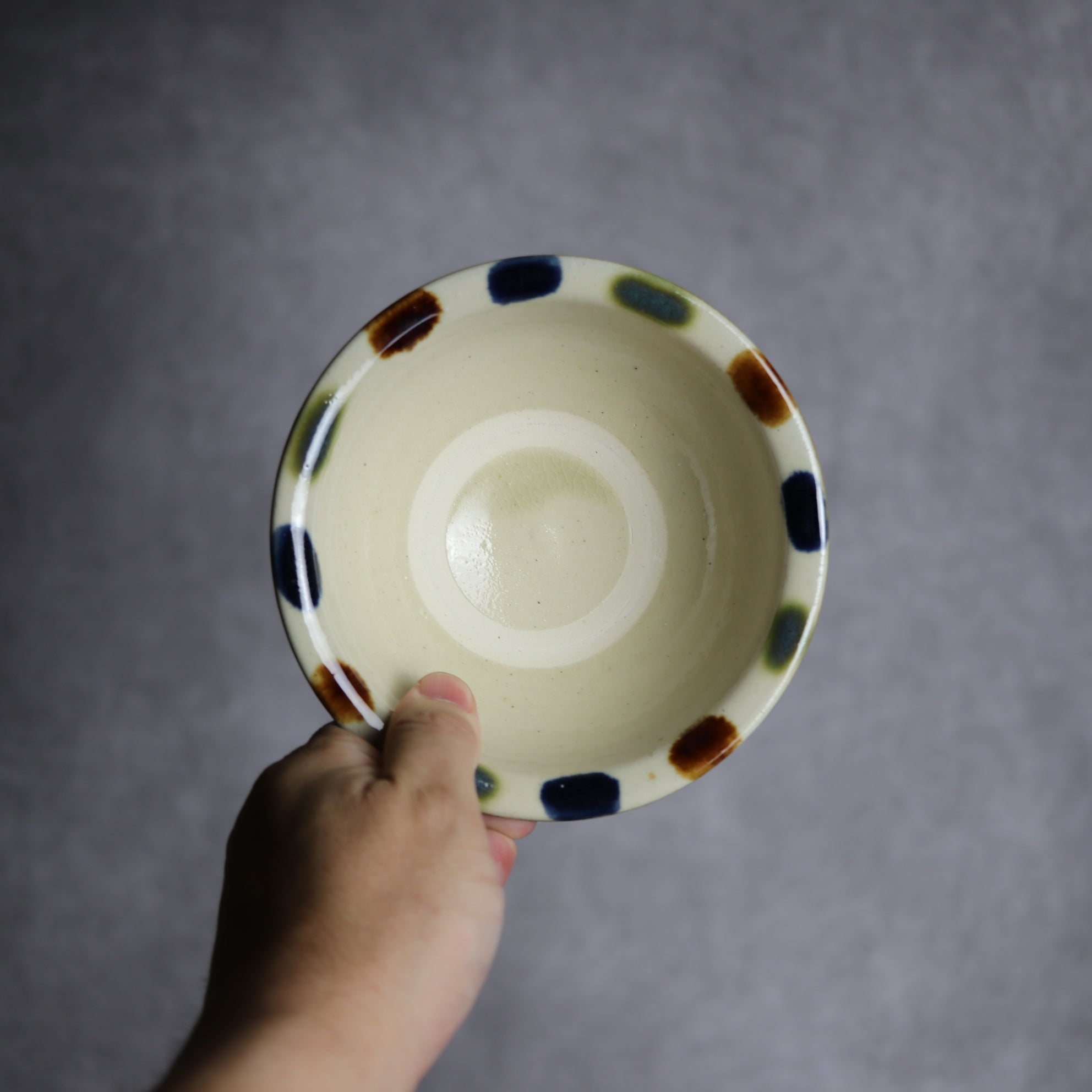 茂生窯 - 4寸ワンブー2 三彩 縁点打 やちむん 陶器 茂生窯 - mundasui