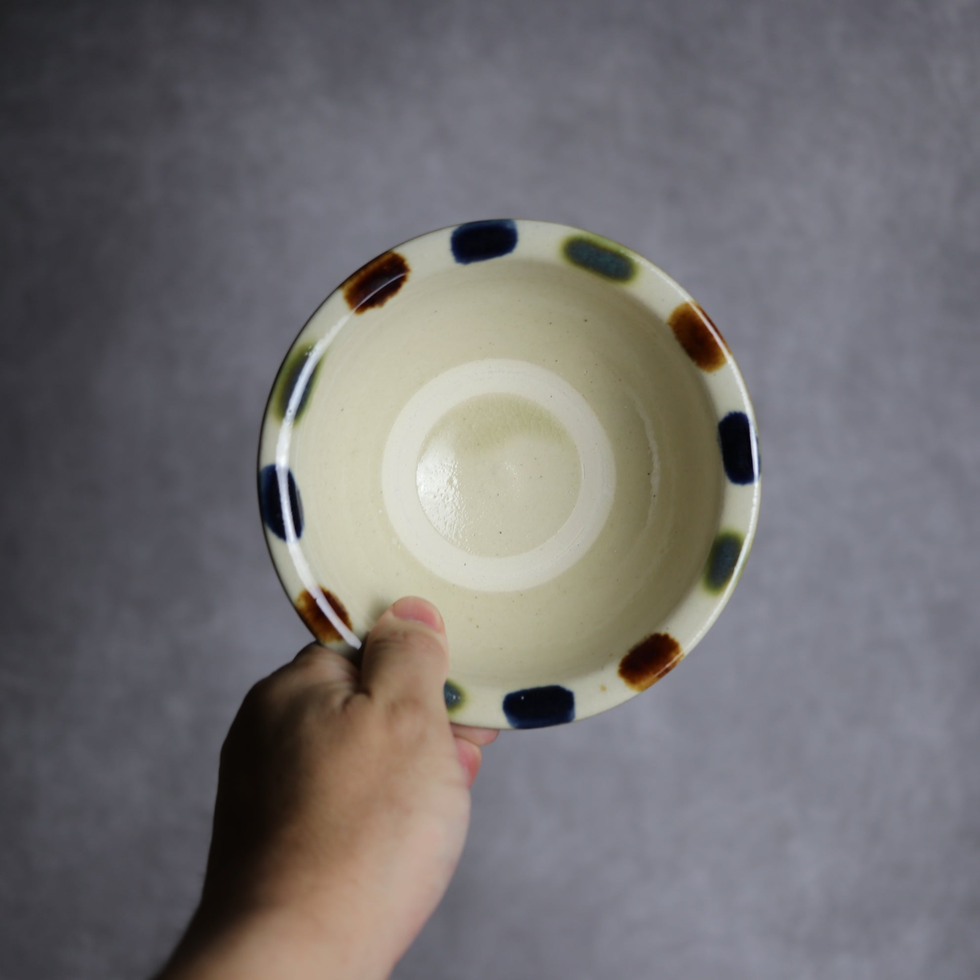 茂生窯 - 4寸ワンブー2 三彩 縁点打 やちむん 陶器 茂生窯 - mundasui