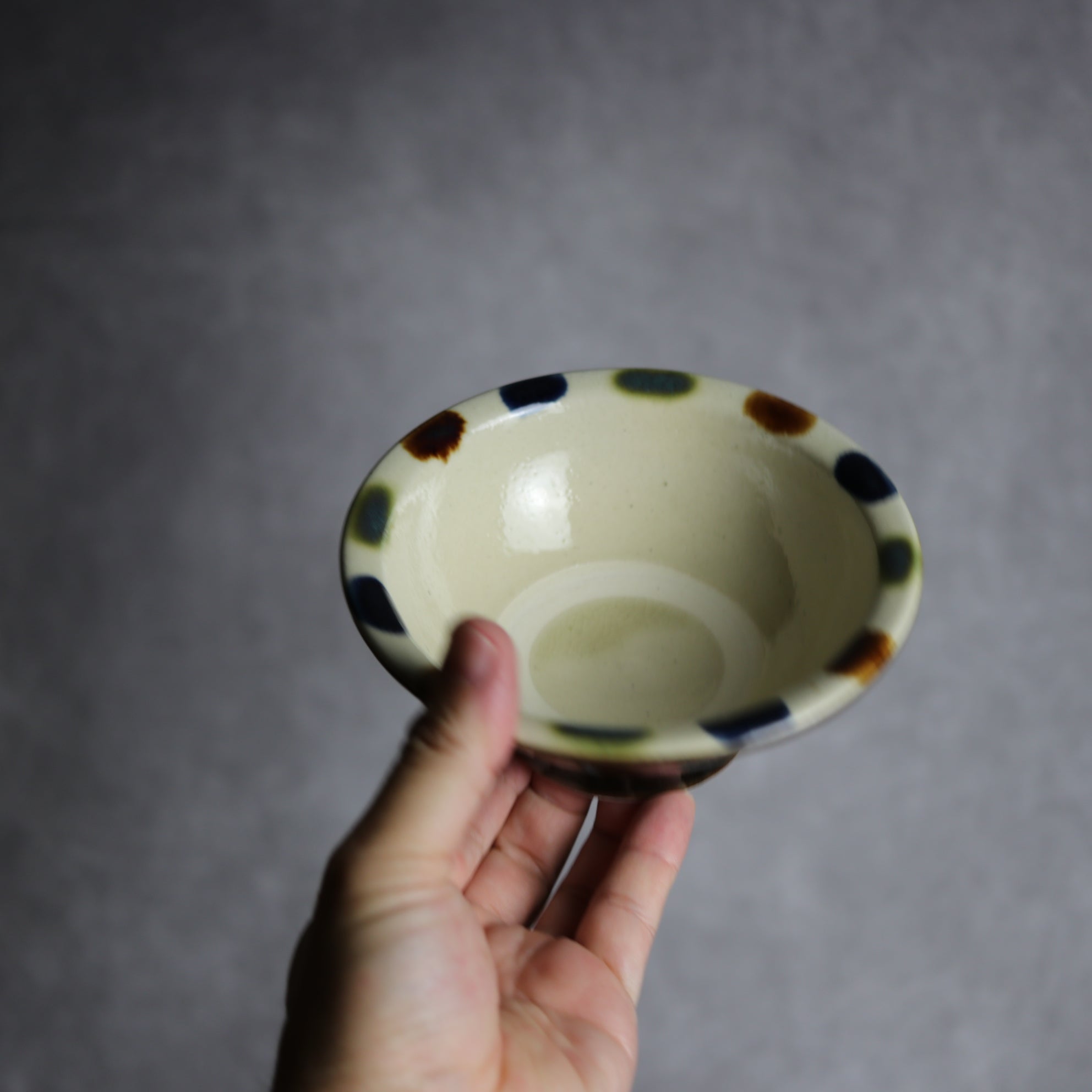 茂生窯 - 4寸ワンブー2 三彩 縁点打 やちむん 陶器 茂生窯 - mundasui