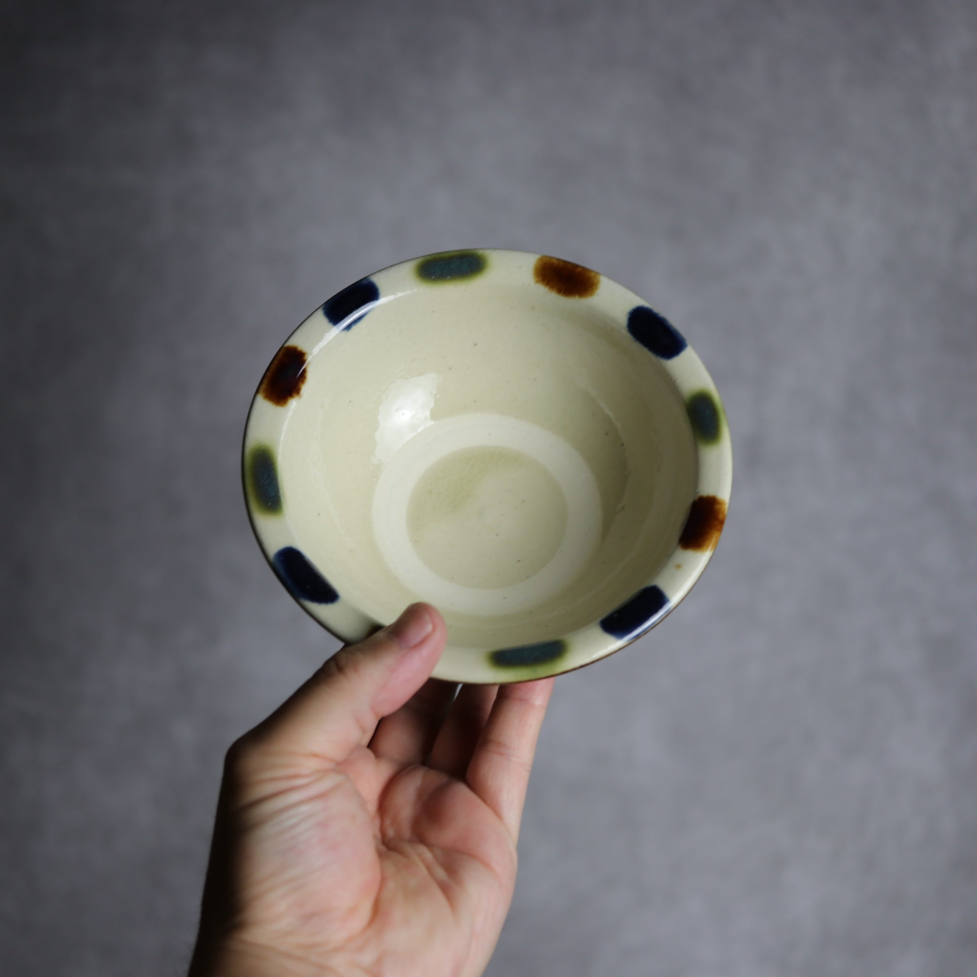 茂生窯 - 4寸ワンブー2 三彩 縁点打 やちむん 陶器 茂生窯 - mundasui