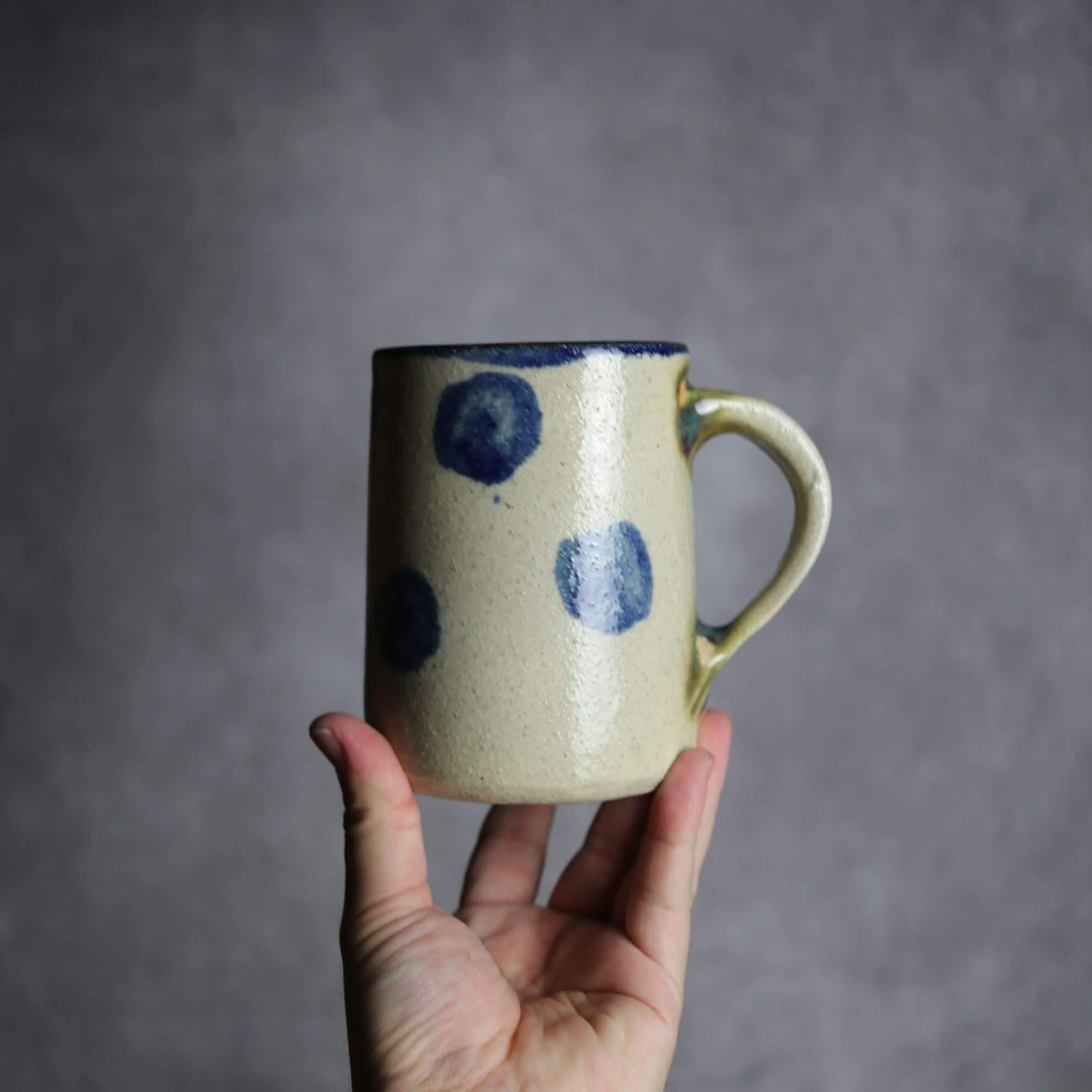 ビアマグ1 呉須釉 点打 やちむん 陶器 北窯 松田共司工房 やちむん 陶器.