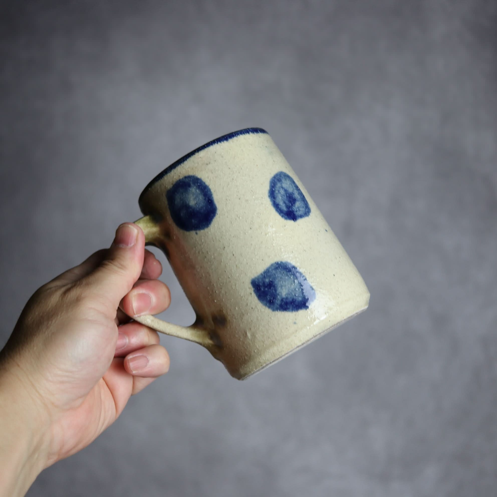 ビアマグ1 呉須釉 点打 やちむん 陶器 北窯 松田共司工房 やちむん 陶器.