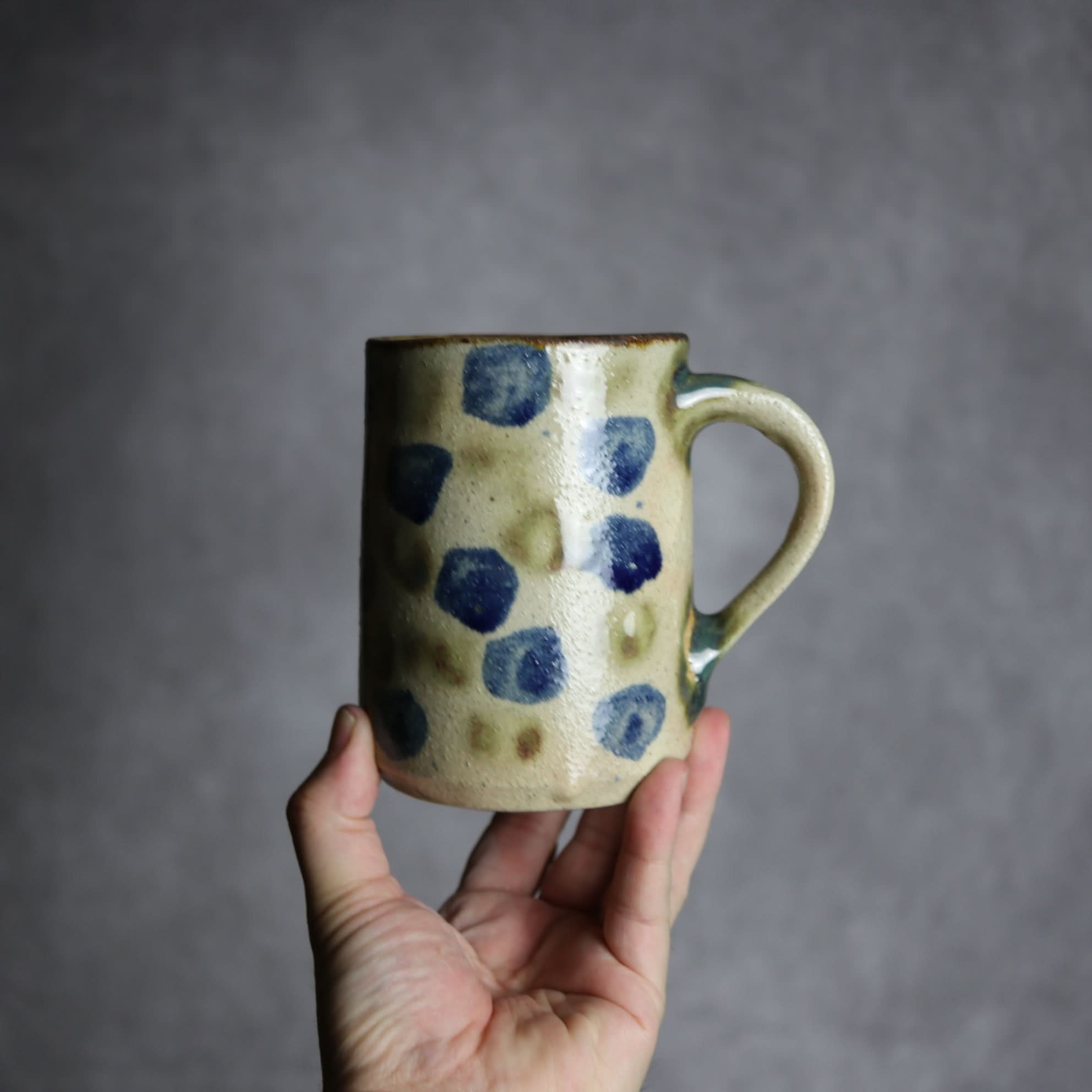 ビアマグ2 呉須 緑釉 点打 やちむん 陶器 北窯 松田共司工房 やちむん 陶器.