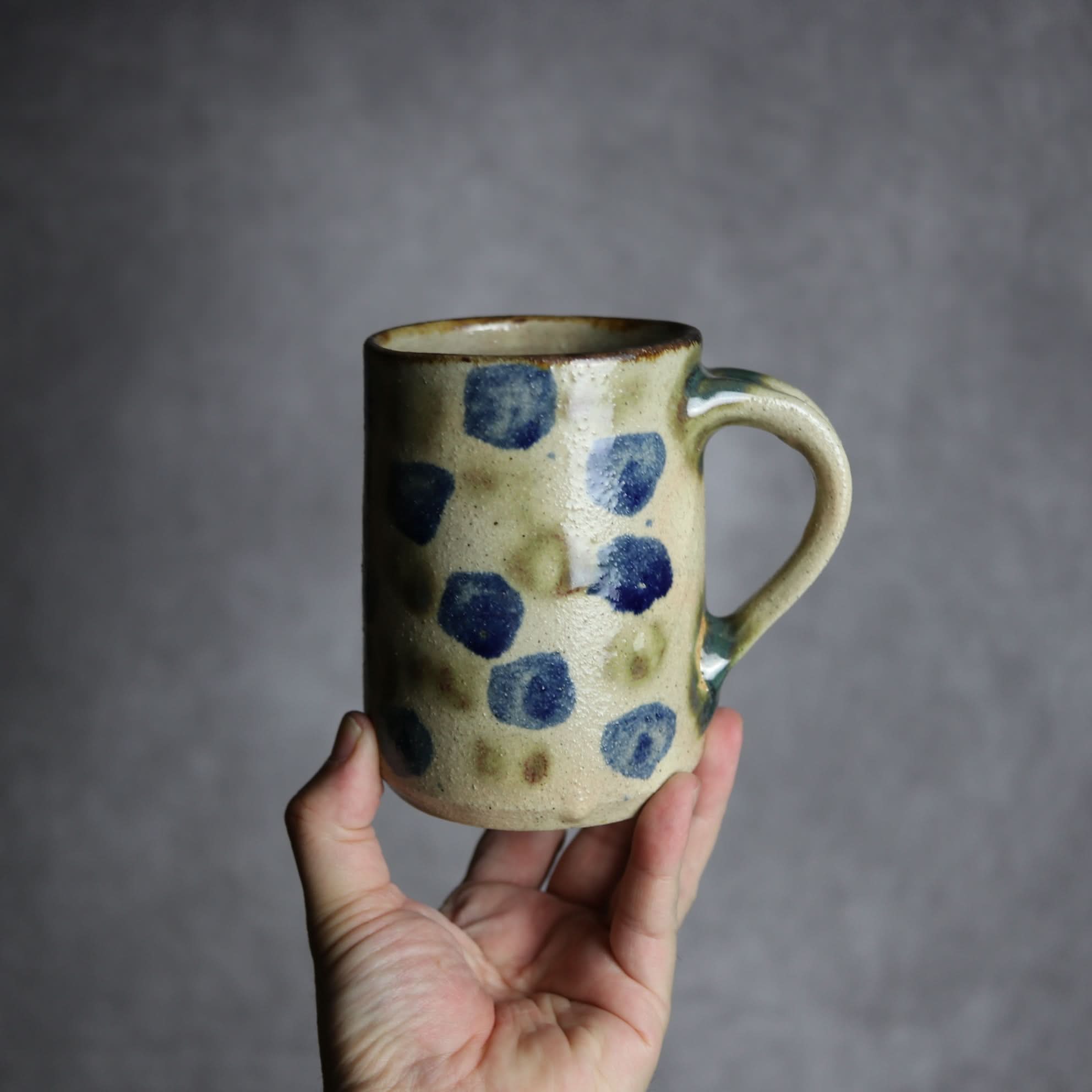 ビアマグ2 呉須 緑釉 点打 やちむん 陶器 北窯 松田共司工房 やちむん 陶器.