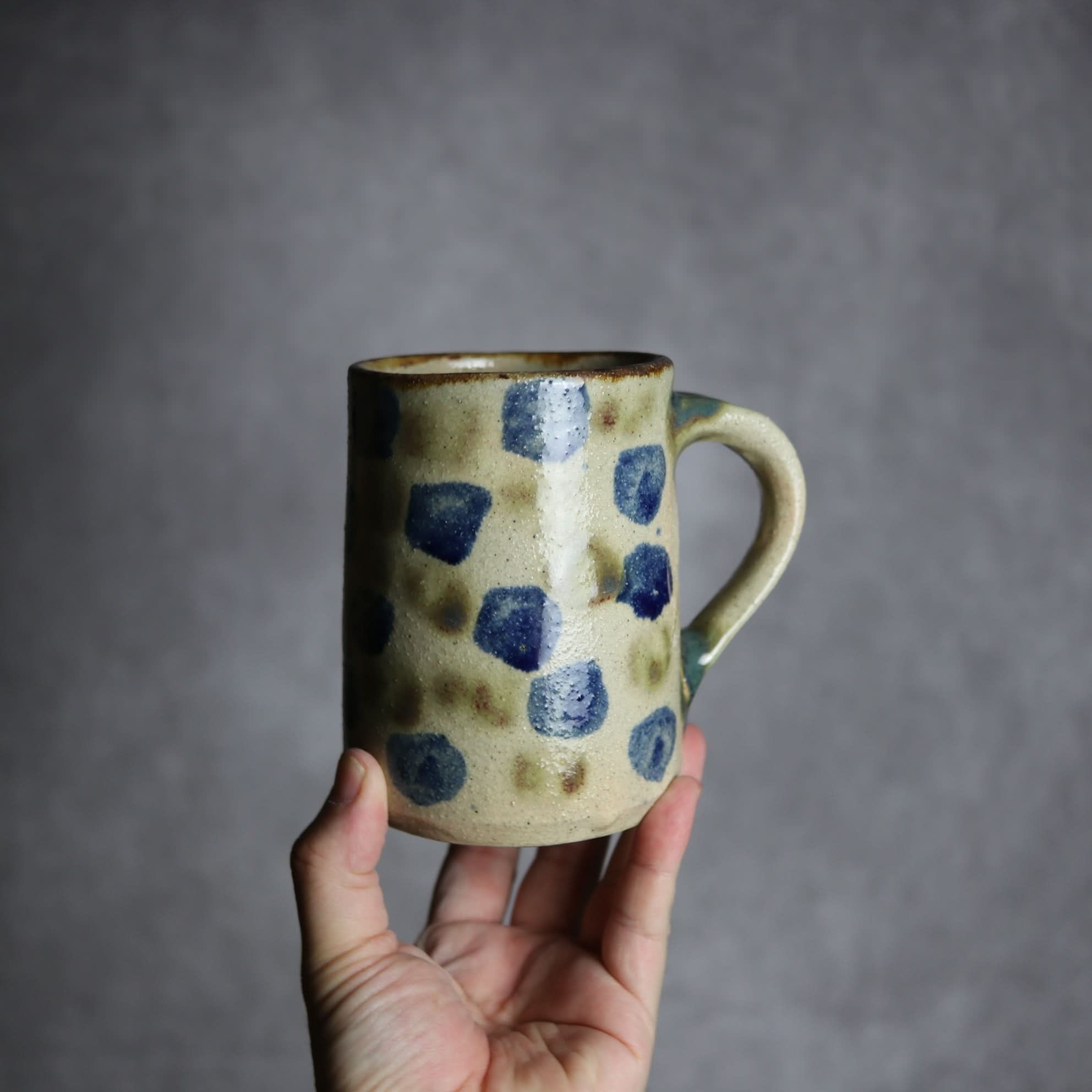 ビアマグ2 呉須 緑釉 点打 やちむん 陶器 北窯 松田共司工房 やちむん 陶器.