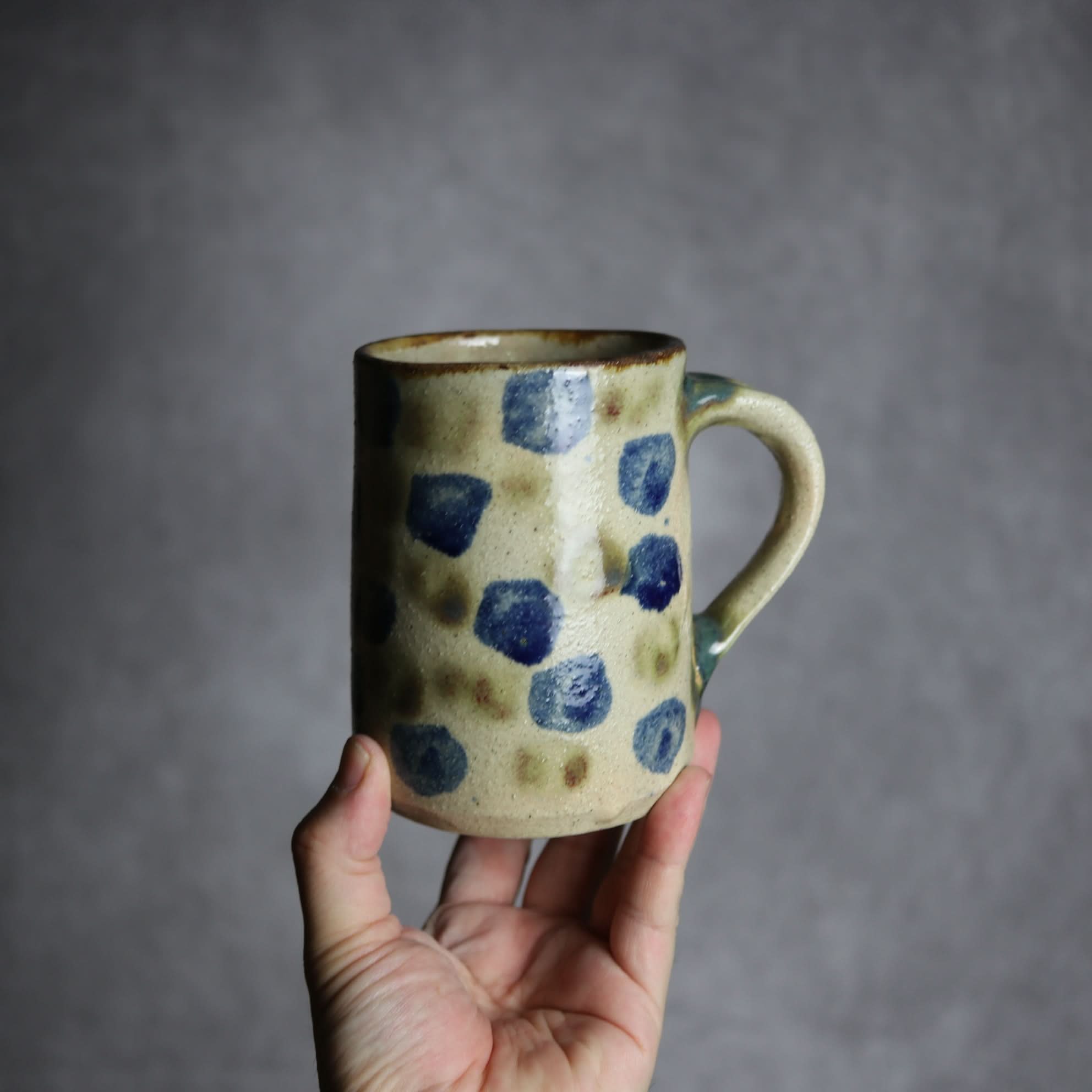 ビアマグ2 呉須 緑釉 点打 やちむん 陶器 北窯 松田共司工房 やちむん 陶器.