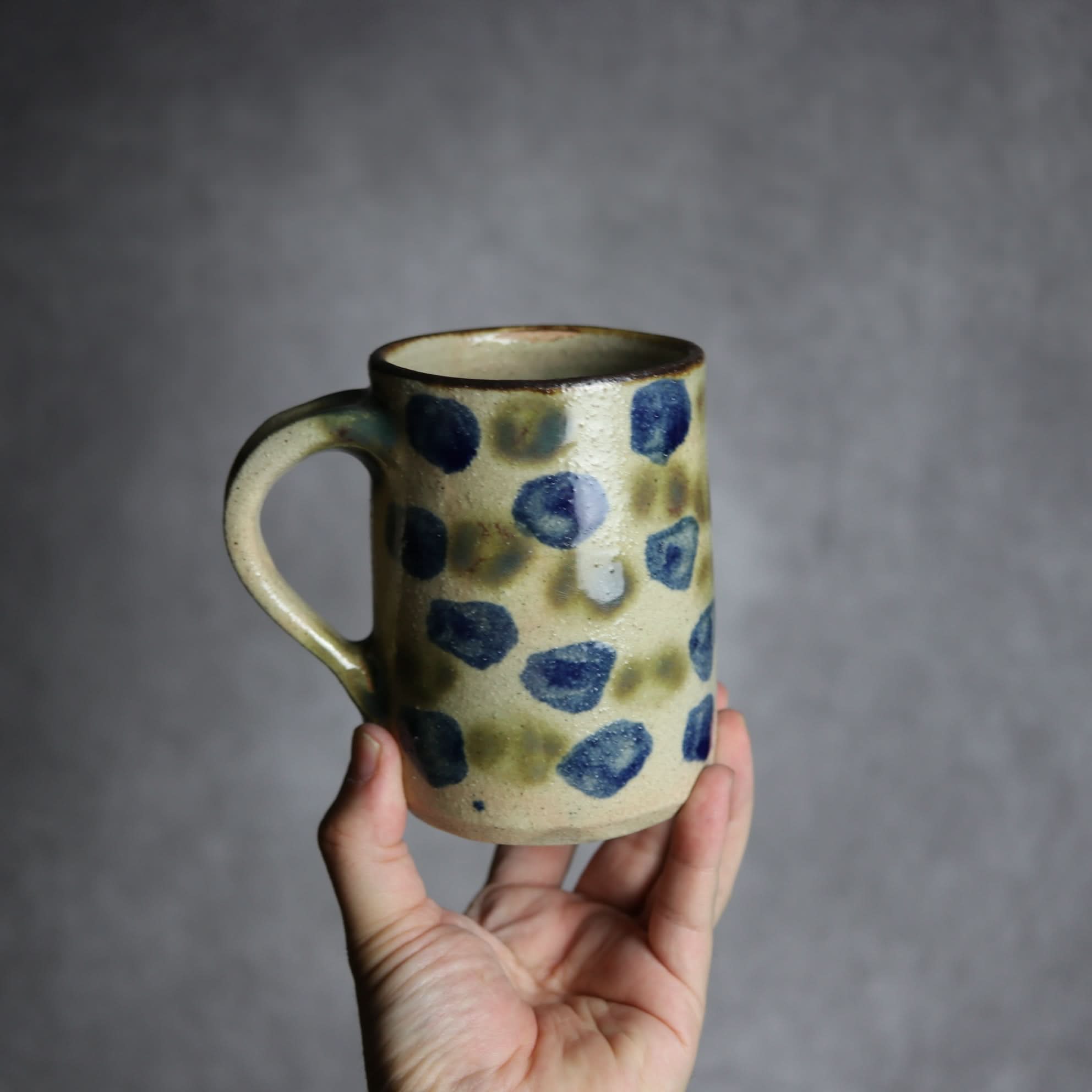 ビアマグ2 呉須 緑釉 点打 やちむん 陶器 北窯 松田共司工房 やちむん 陶器.