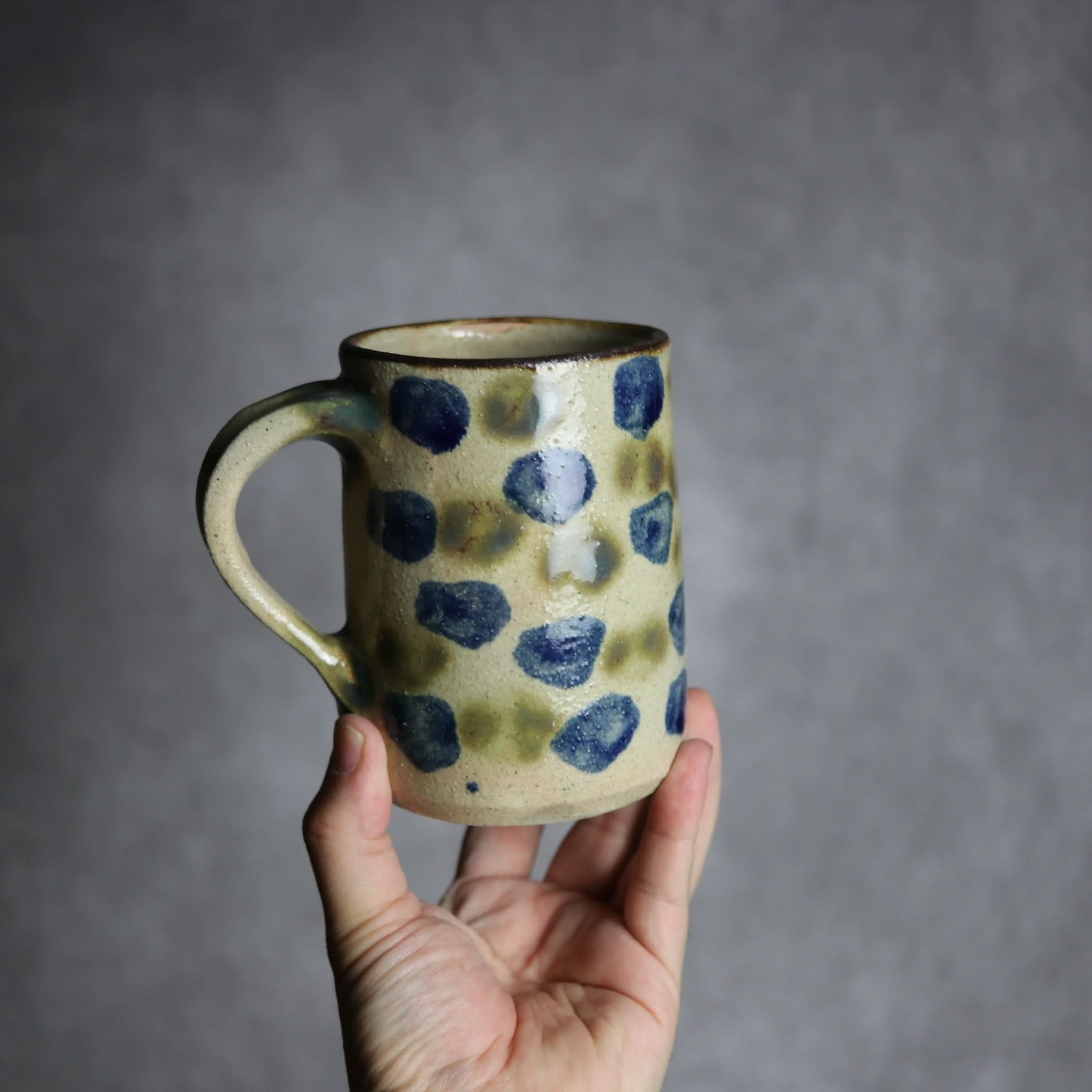 ビアマグ2 呉須 緑釉 点打 やちむん 陶器 北窯 松田共司工房 やちむん 陶器.