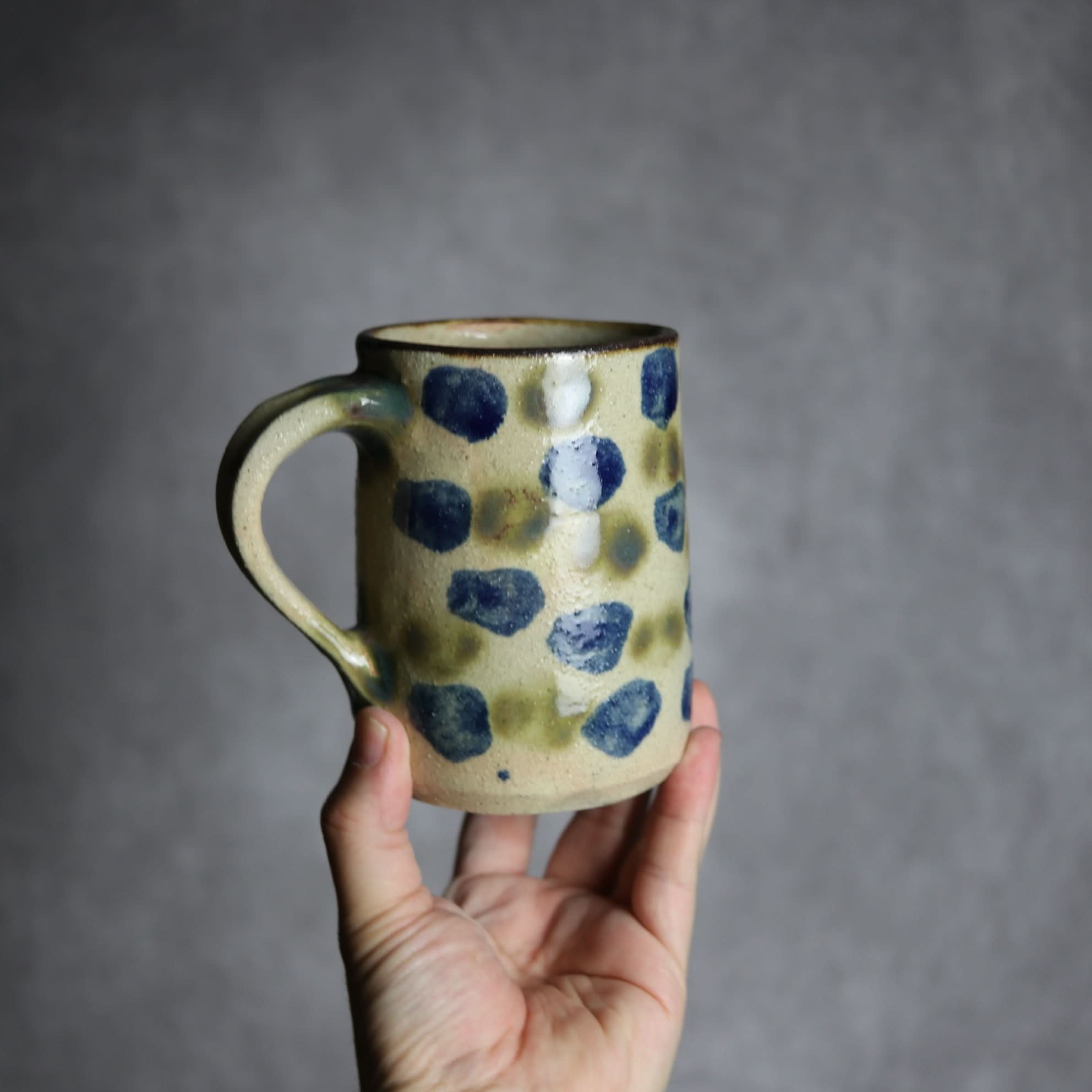 ビアマグ2 呉須 緑釉 点打 やちむん 陶器 北窯 松田共司工房 やちむん 陶器.