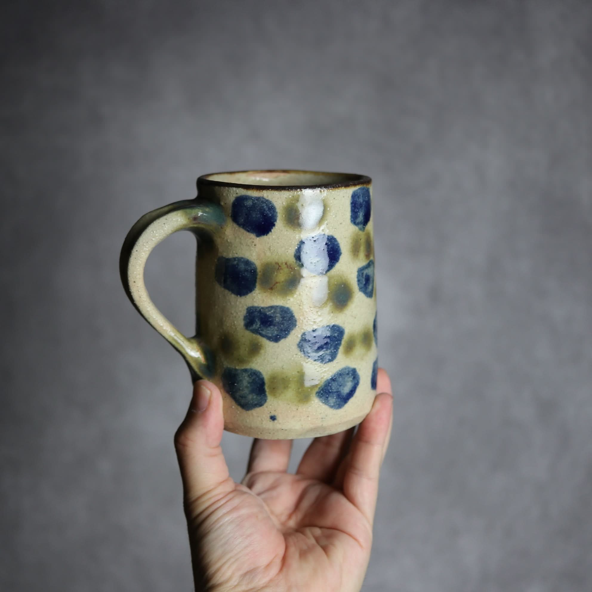 ビアマグ2 呉須 緑釉 点打 やちむん 陶器 北窯 松田共司工房 やちむん 陶器.