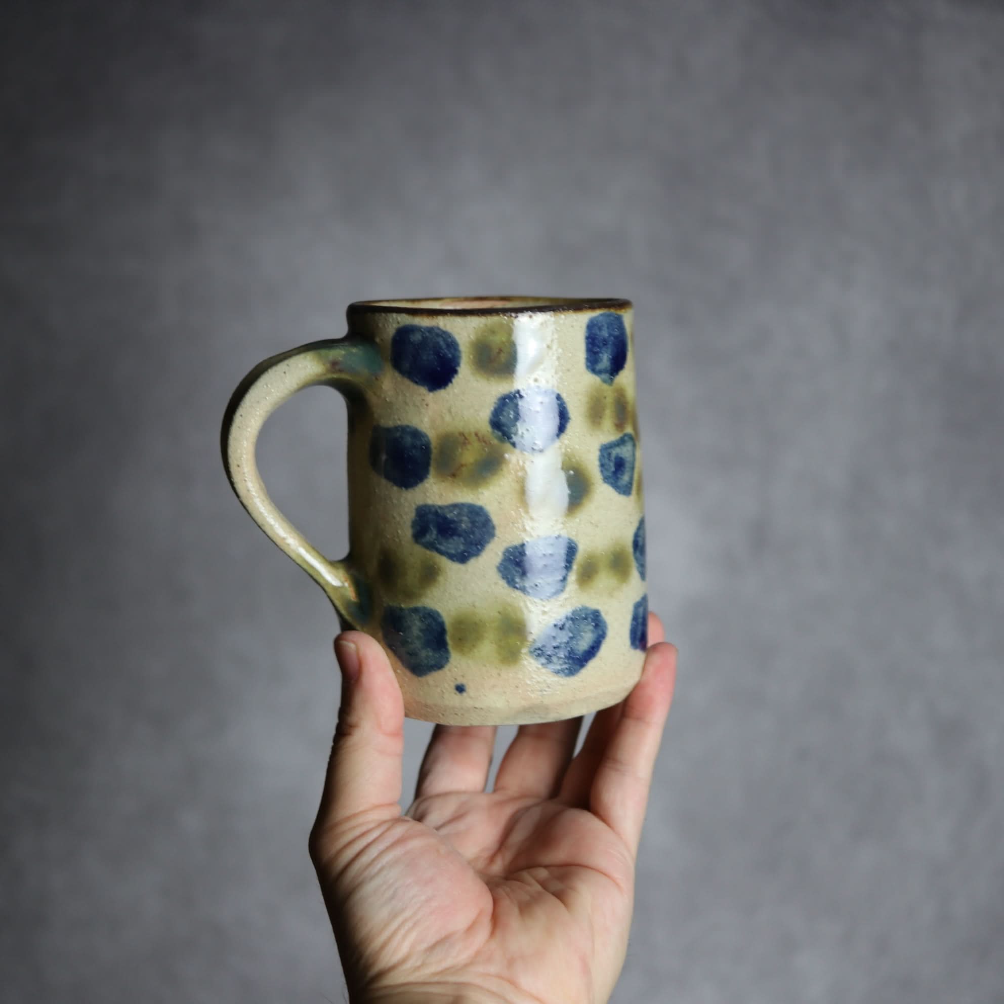 ビアマグ2 呉須 緑釉 点打 やちむん 陶器 北窯 松田共司工房 やちむん 陶器.