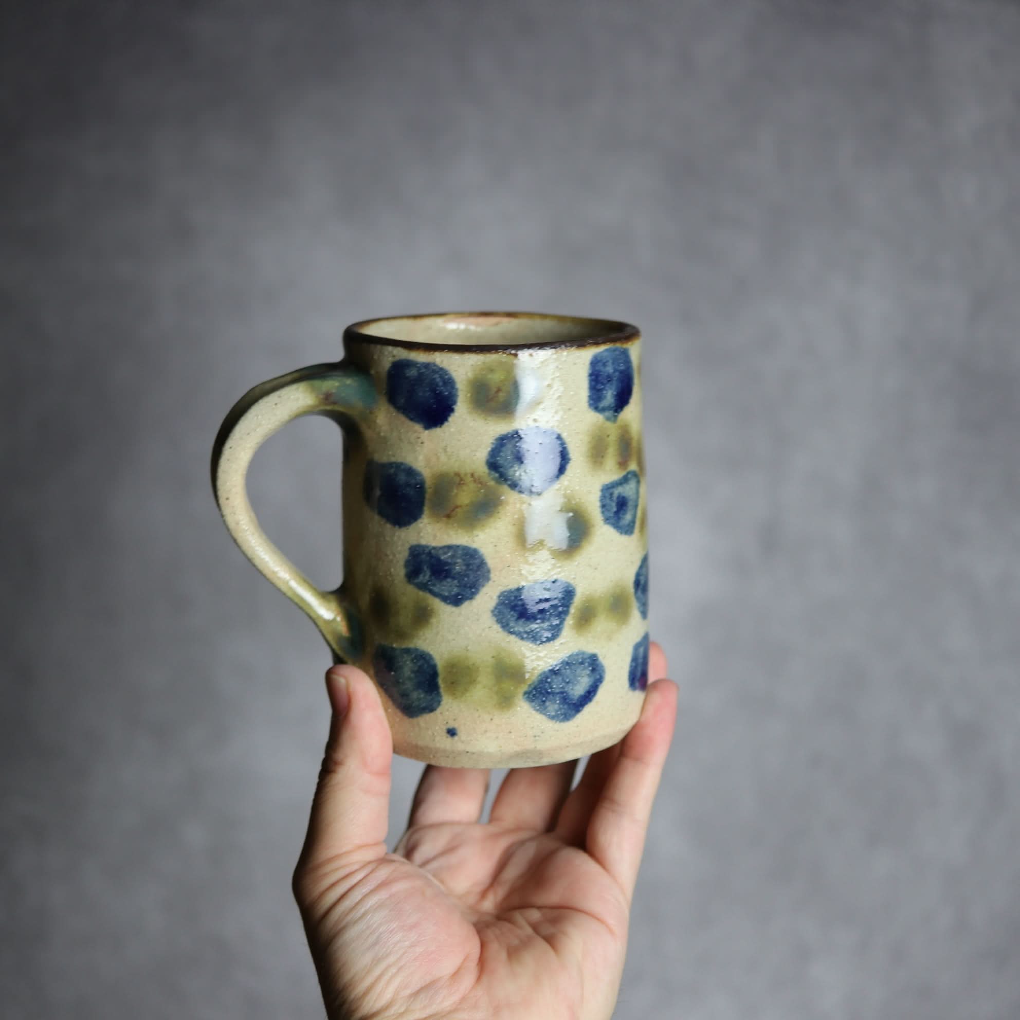 ビアマグ2 呉須 緑釉 点打 やちむん 陶器 北窯 松田共司工房 やちむん 陶器.