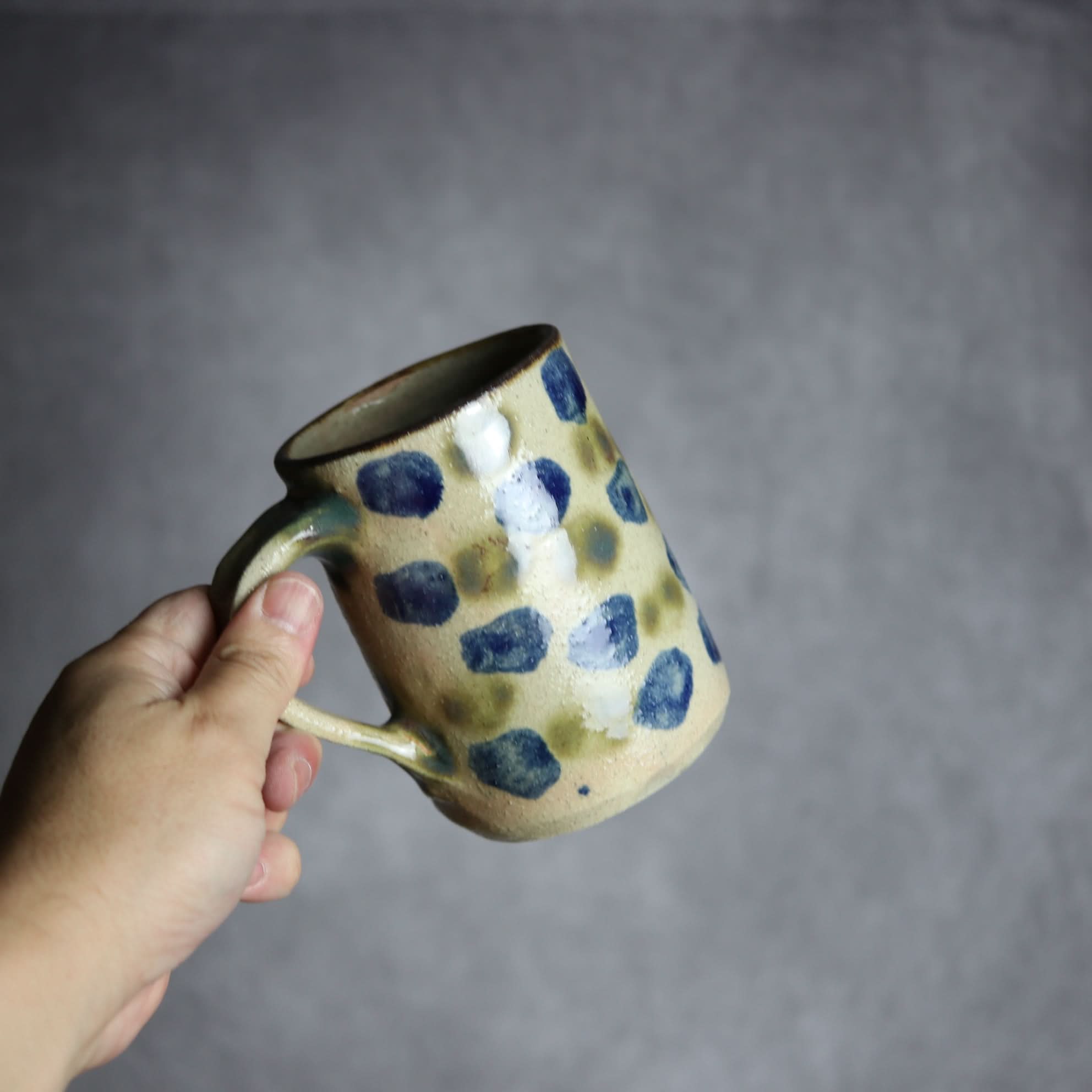 ビアマグ2 呉須 緑釉 点打 やちむん 陶器 北窯 松田共司工房 やちむん 陶器.