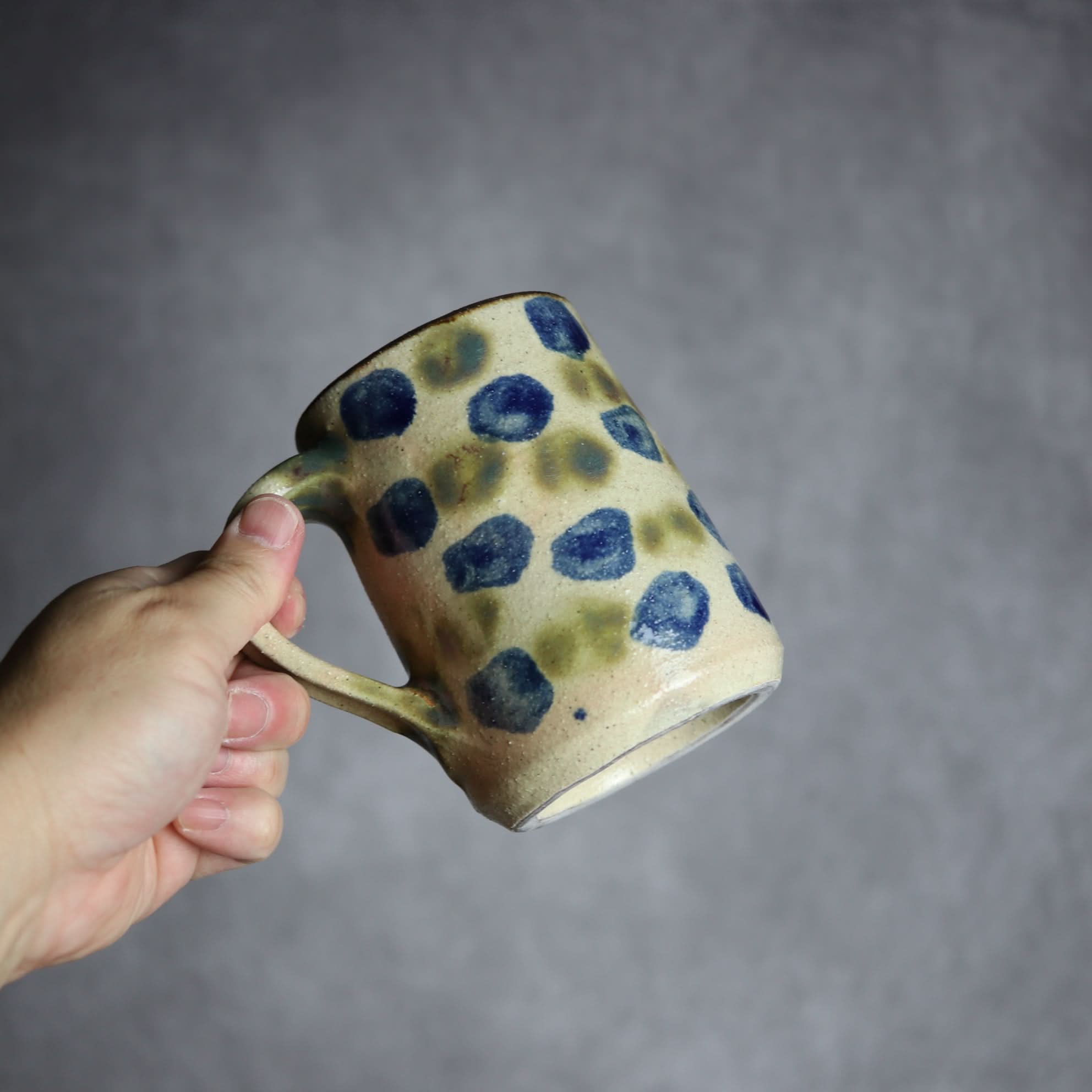 ビアマグ2 呉須 緑釉 点打 やちむん 陶器 北窯 松田共司工房 やちむん 陶器.