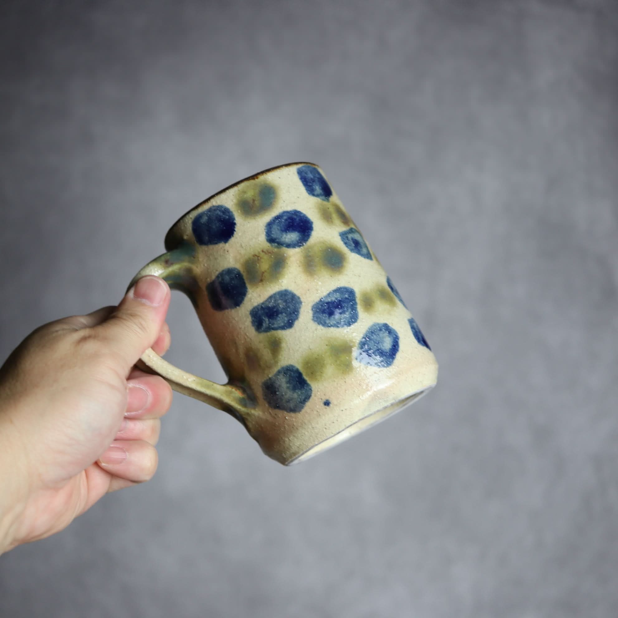 ビアマグ2 呉須 緑釉 点打 やちむん 陶器 北窯 松田共司工房 やちむん 陶器.