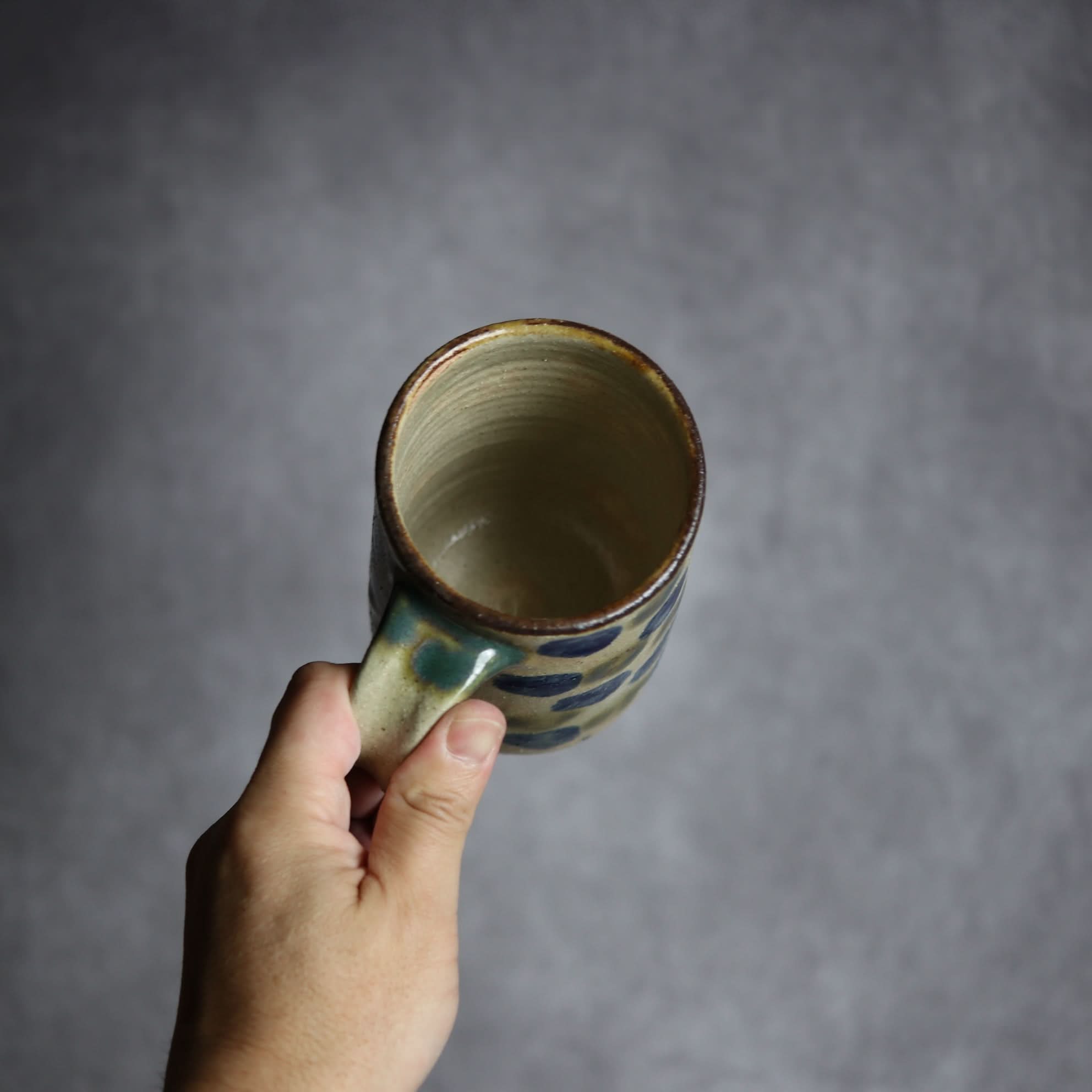 ビアマグ2 呉須 緑釉 点打 やちむん 陶器 北窯 松田共司工房 やちむん 陶器.