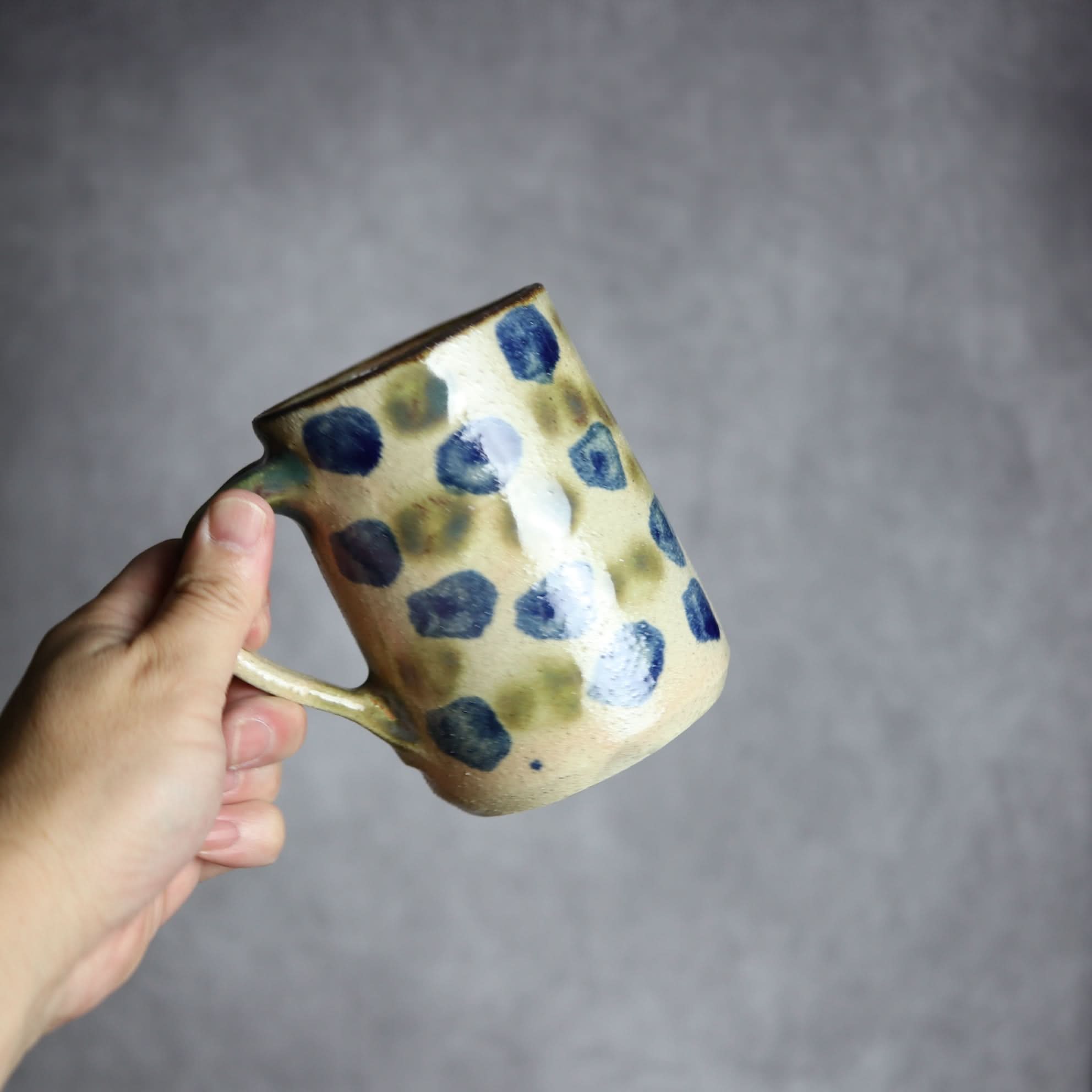 ビアマグ2 呉須 緑釉 点打 やちむん 陶器 北窯 松田共司工房 やちむん 陶器.