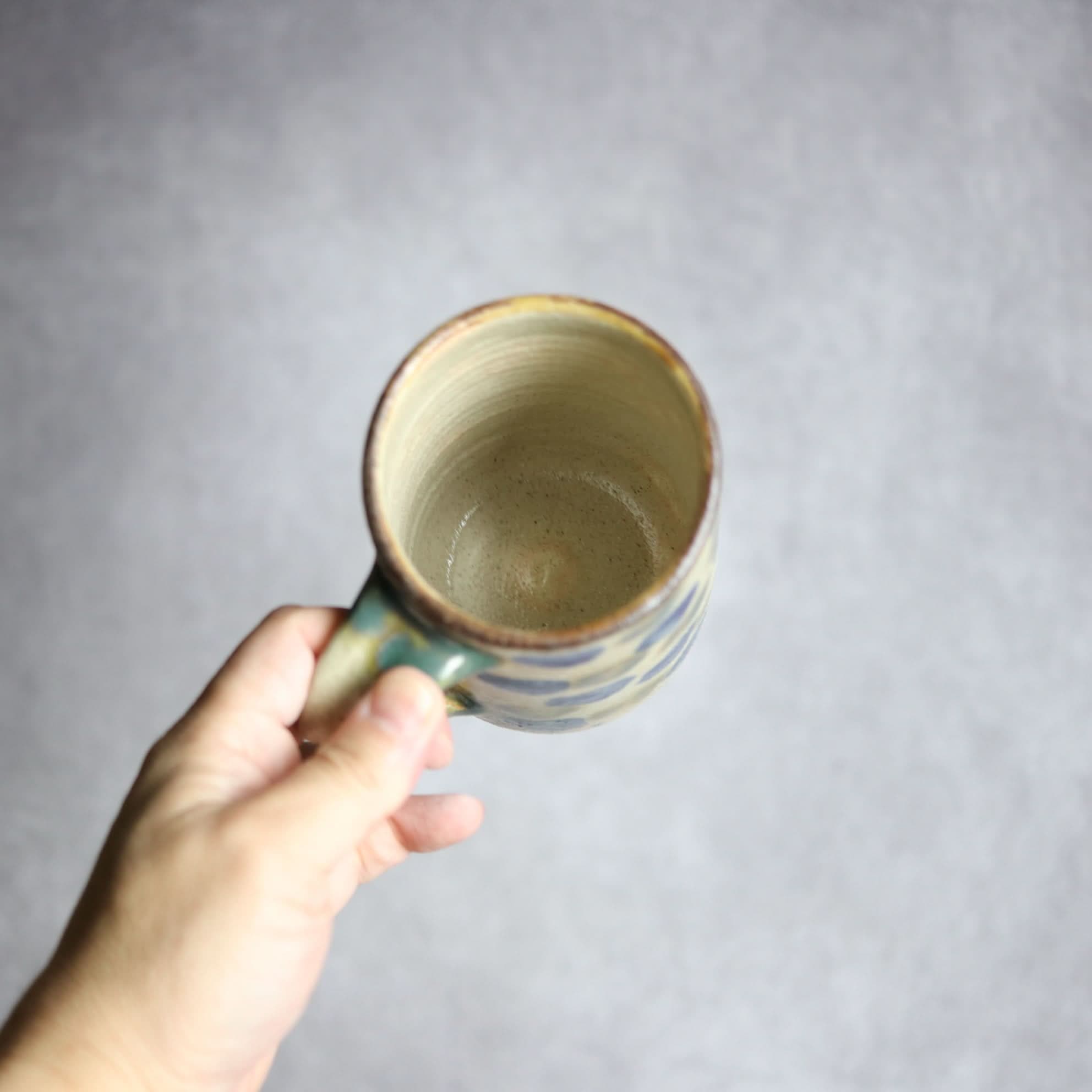 ビアマグ2 呉須 緑釉 点打 やちむん 陶器 北窯 松田共司工房 やちむん 陶器.