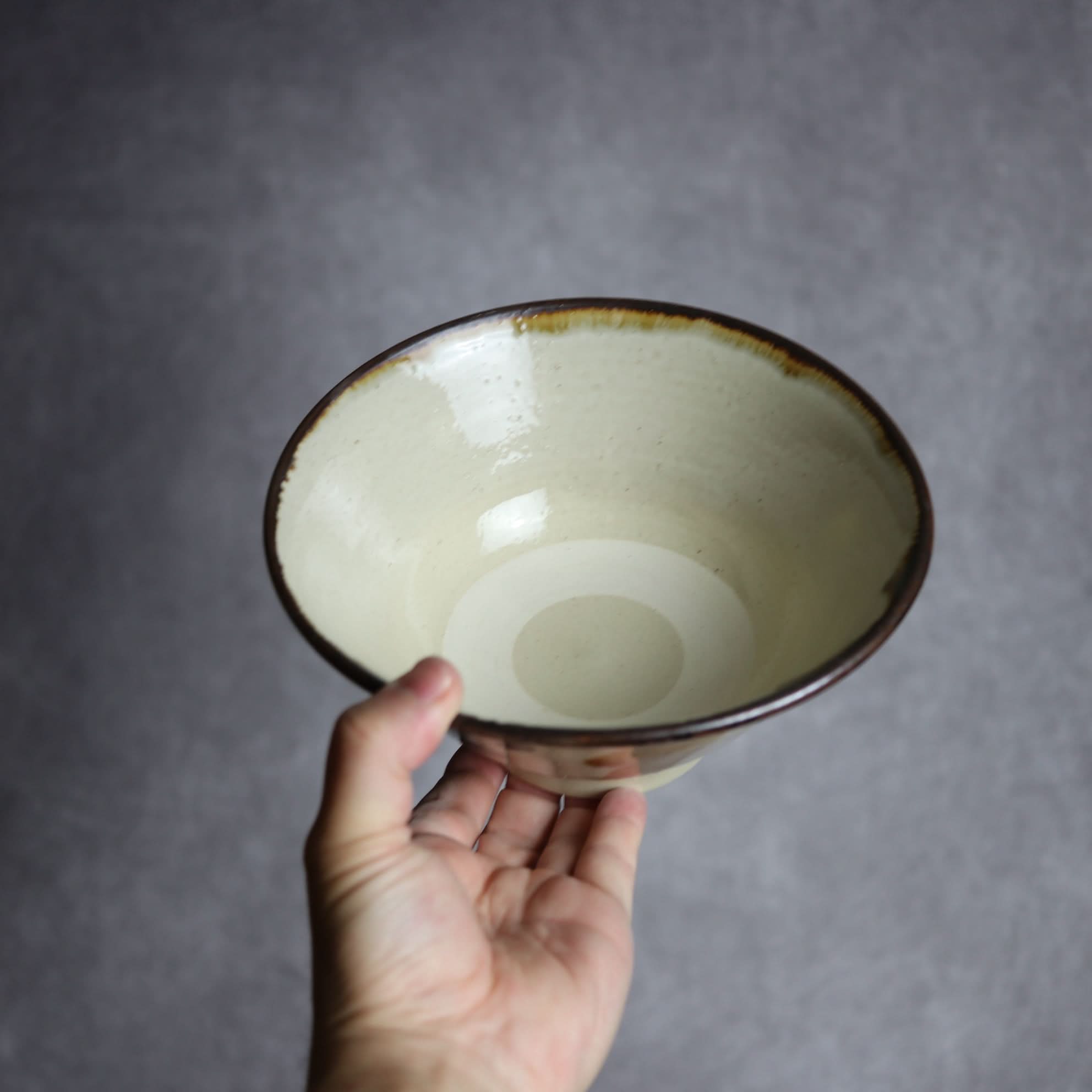 6寸マカイ1 飴 呉須釉 葉紋 やちむん 陶器 いずみ窯 島袋工房 やちむん 陶器.