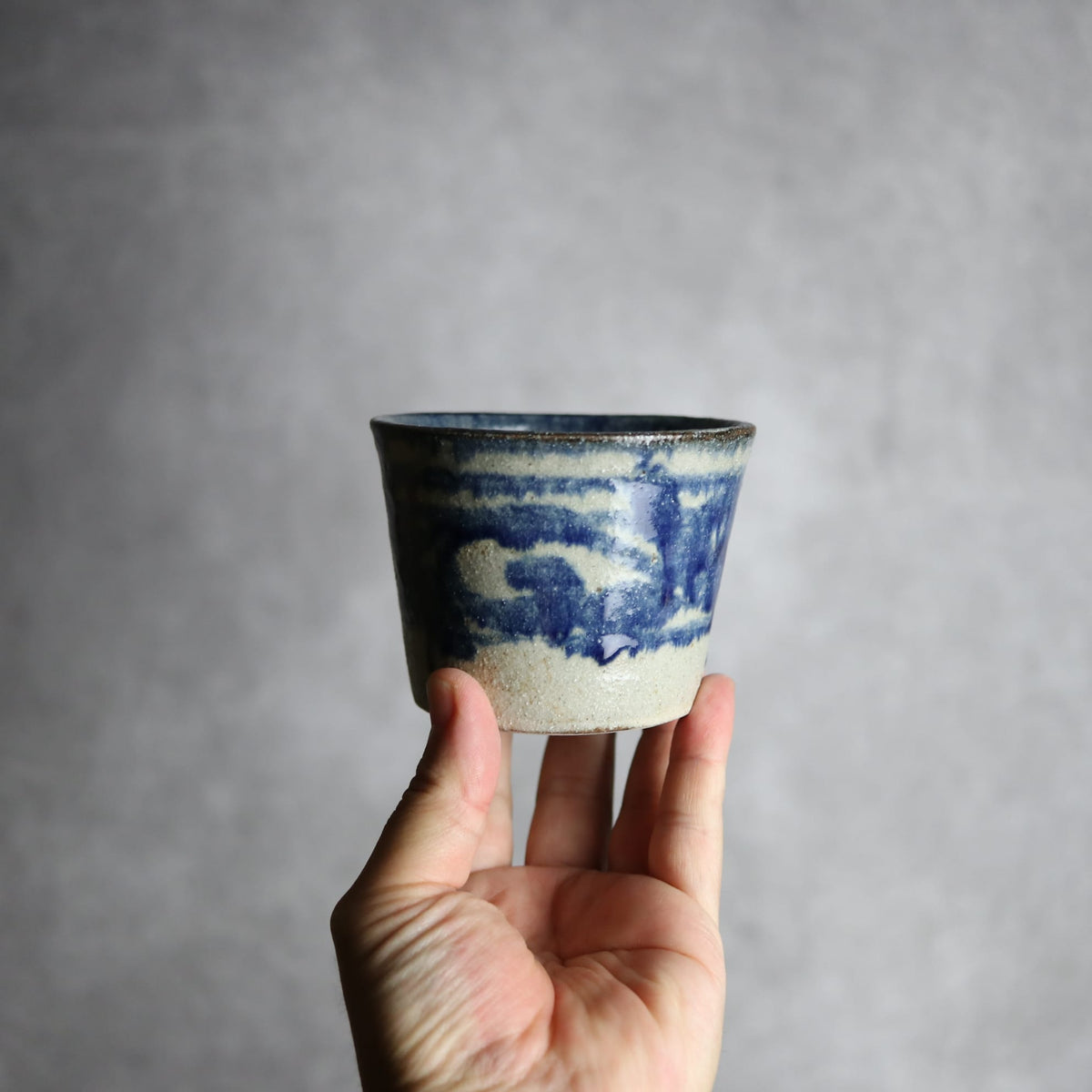 そば猪口1 呉須釉 唐草 やちむん 陶器 榮一工房