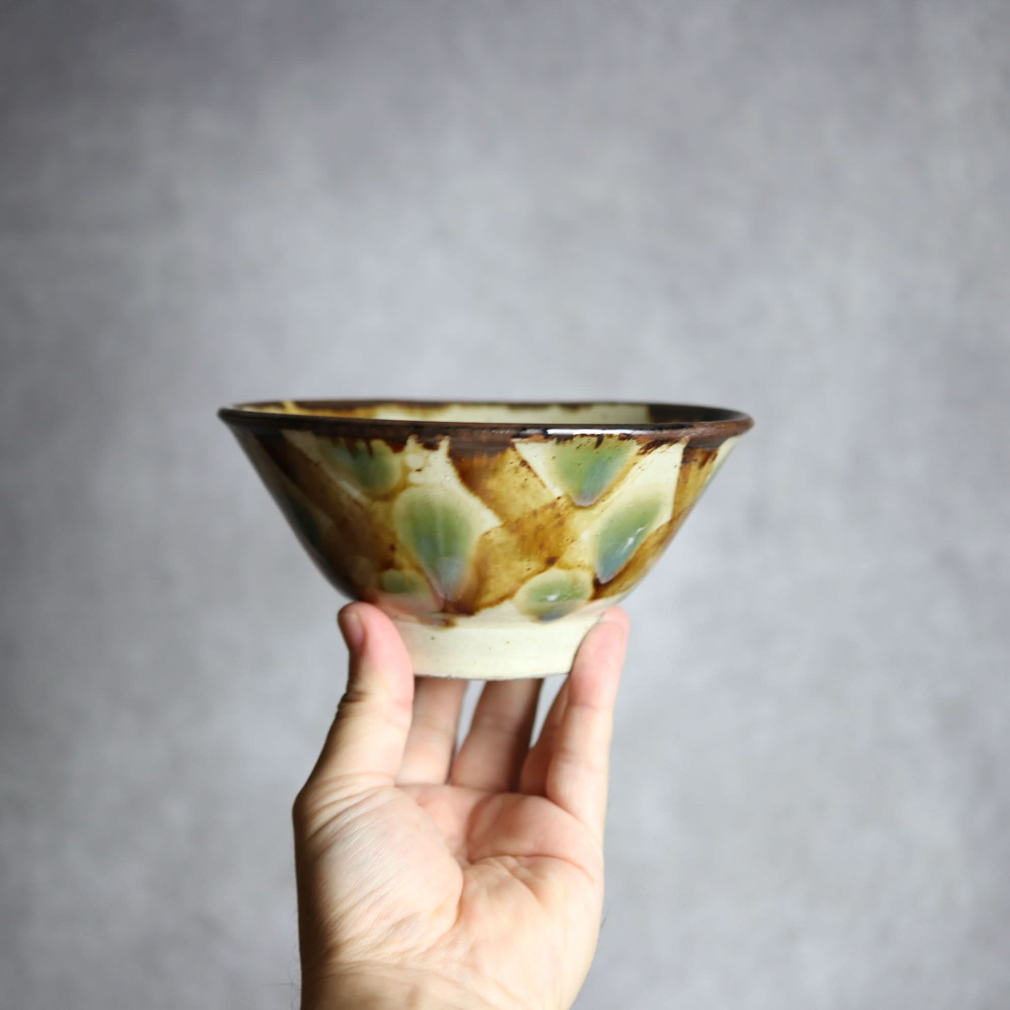 5寸マカイ1 三彩 飛鉋 点打 やちむん 陶器 いずみ窯 島袋工房 やちむん 陶器.