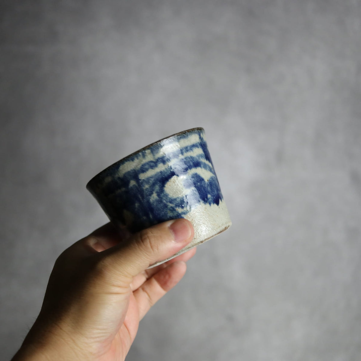 そば猪口1 呉須釉 唐草 やちむん 陶器 榮一工房