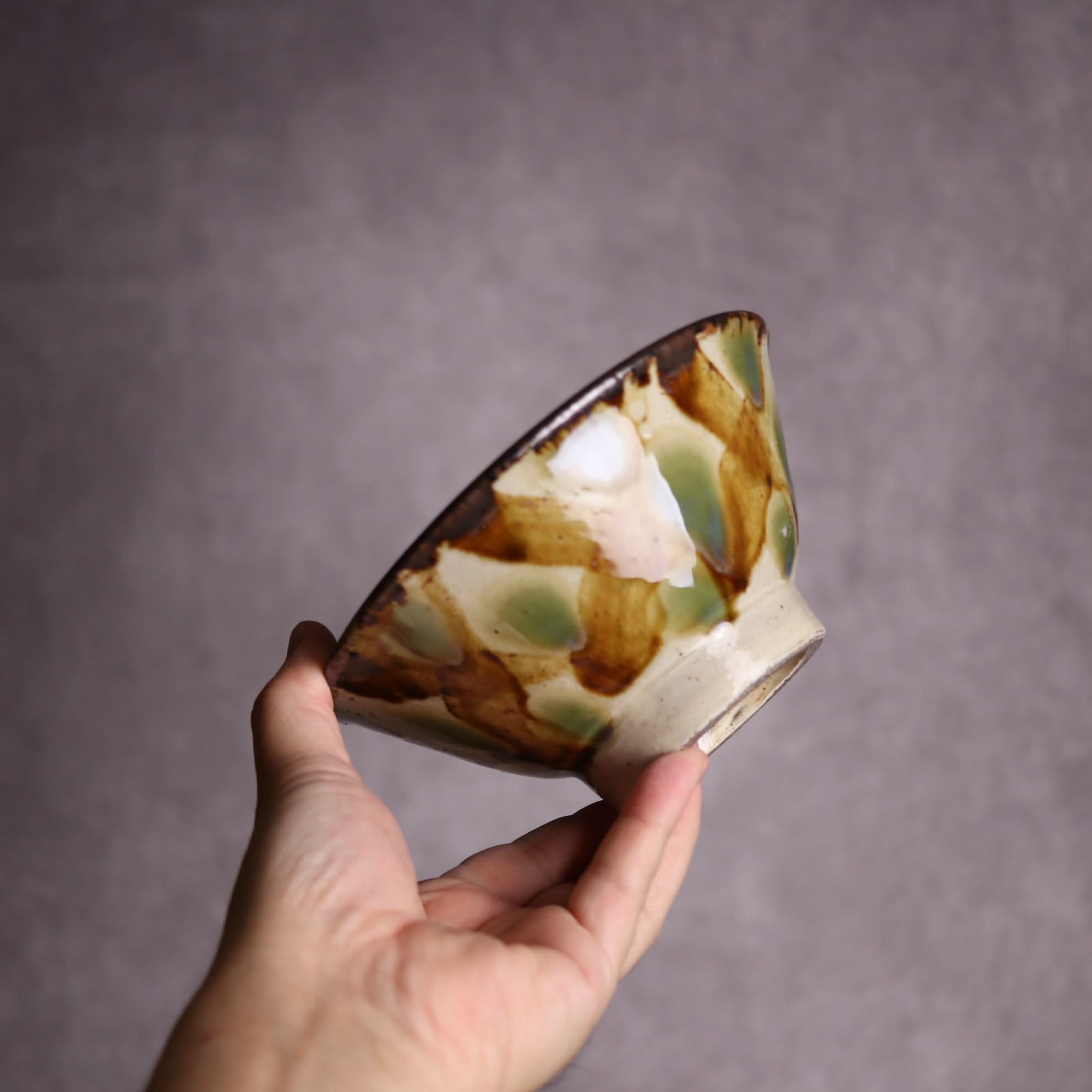 5寸マカイ1 三彩 飛鉋 点打 やちむん 陶器 いずみ窯 島袋工房 やちむん 陶器.