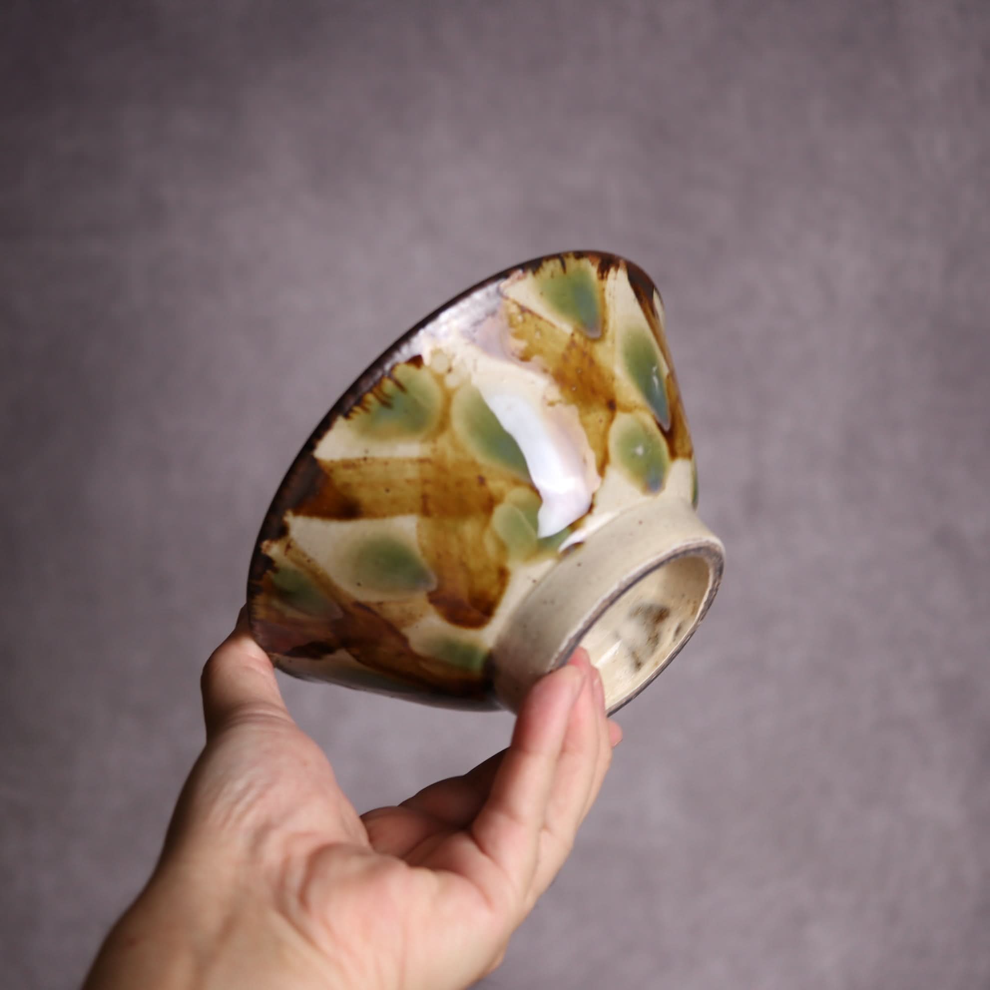 5寸マカイ1 三彩 格子点打 やちむん 陶器 いずみ窯 島袋工房 やちむん 陶器.