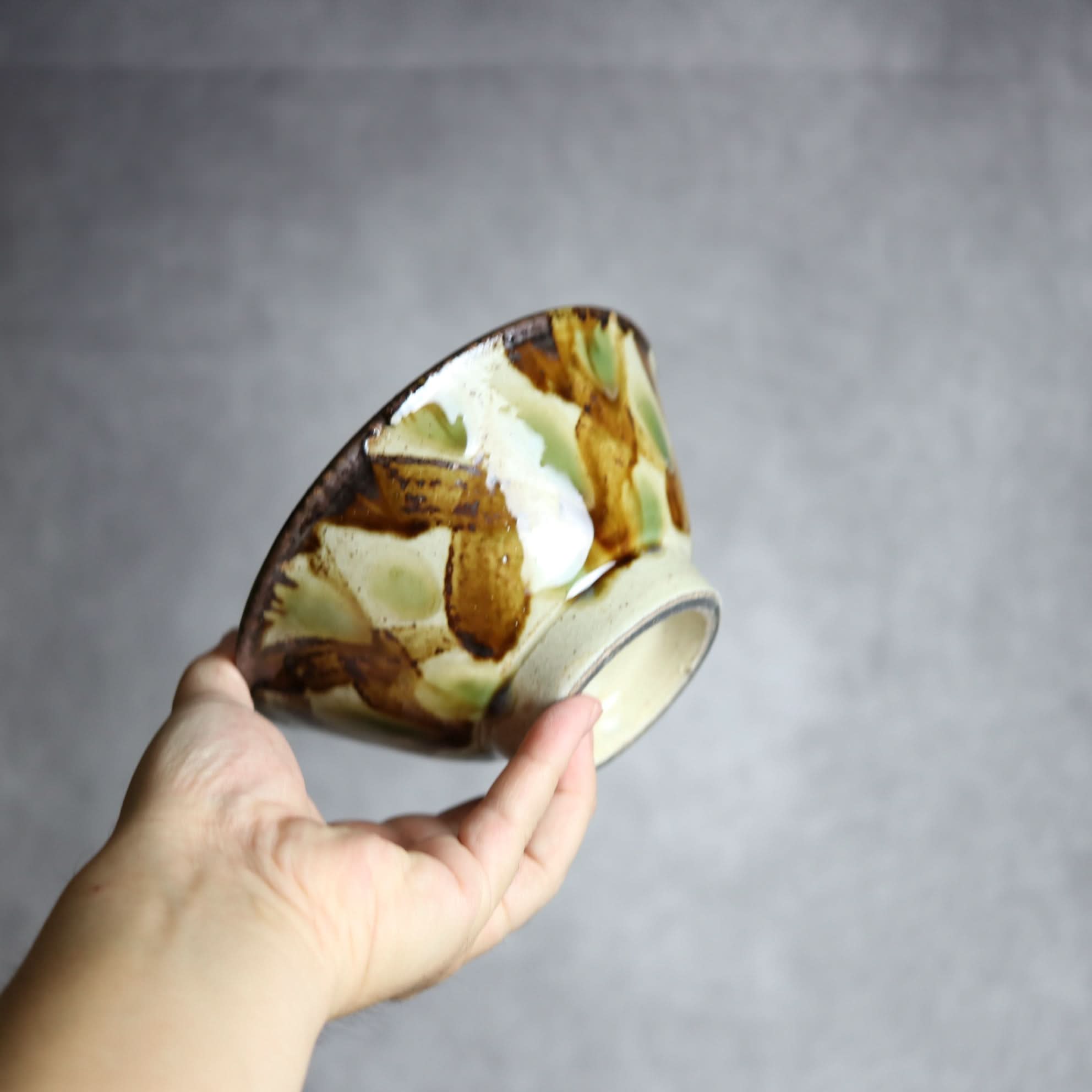 5寸マカイ1 三彩 飛鉋 点打 やちむん 陶器 いずみ窯 島袋工房 やちむん 陶器.