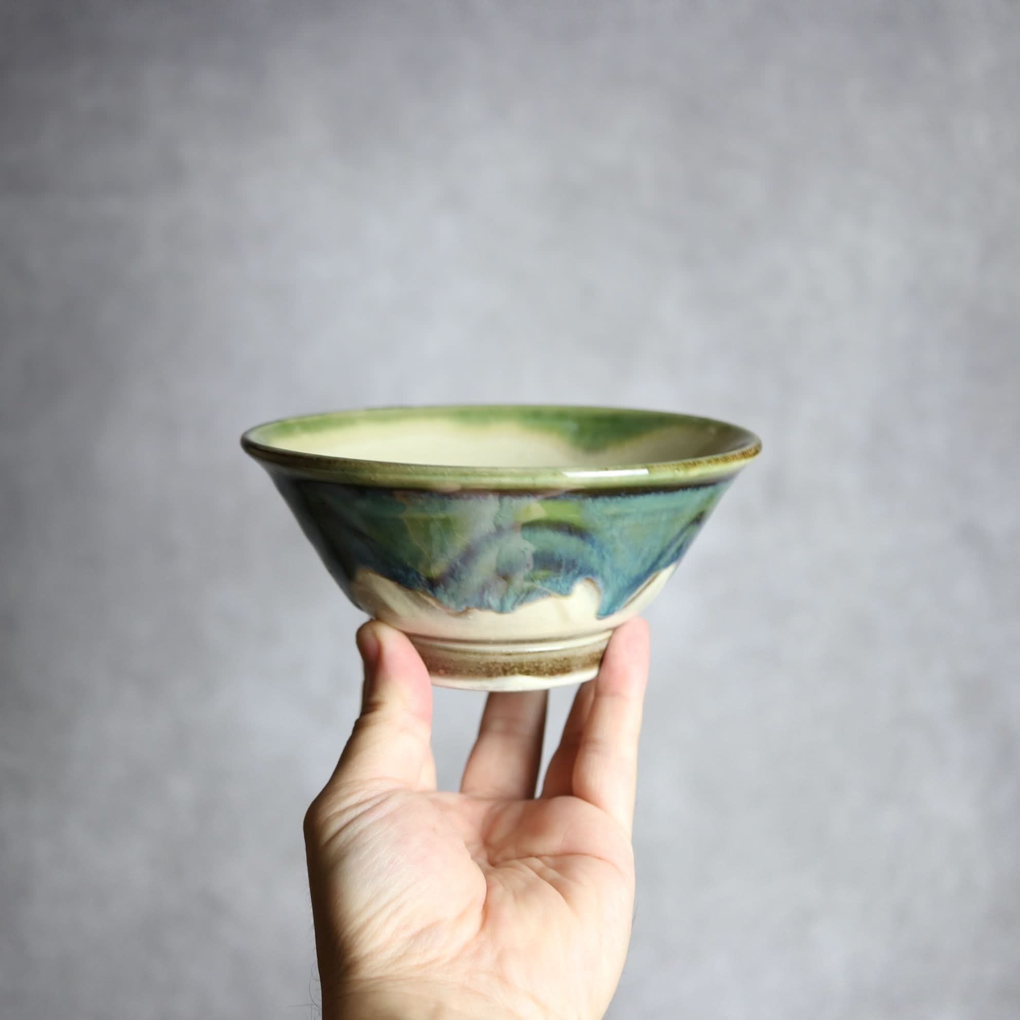 4.5寸マカイ1 緑釉 指描 やちむん 陶器 いずみ窯 島袋工房 やちむん 陶器.
