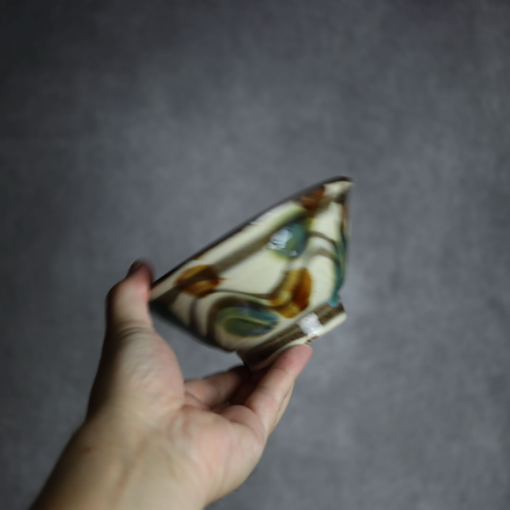 4.5寸マカイ1 三彩 指描 点打 やちむん 陶器 いずみ窯 島袋工房 やちむん 陶器.