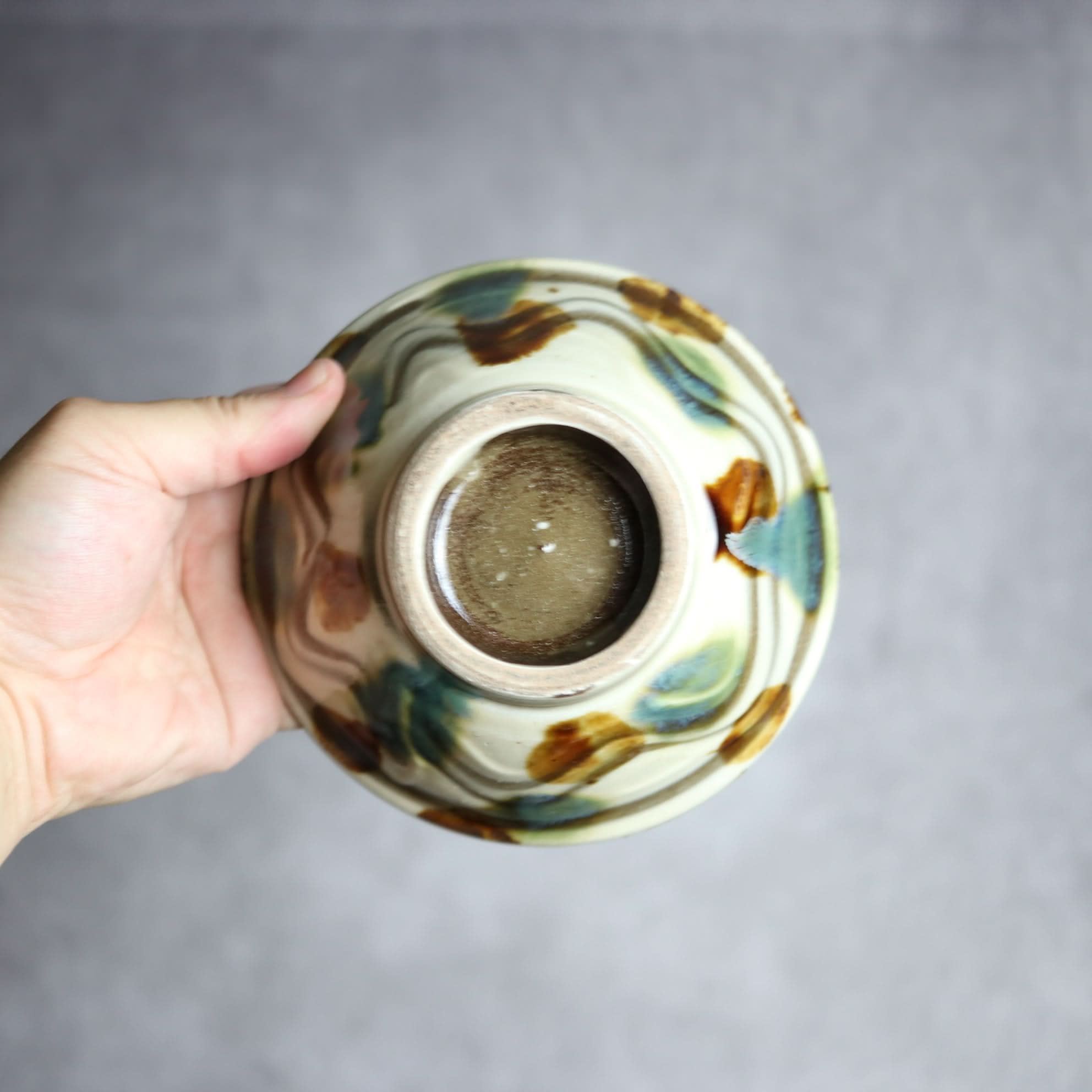 4.5寸マカイ1 三彩 指描 点打 やちむん 陶器 いずみ窯 島袋工房 やちむん 陶器.