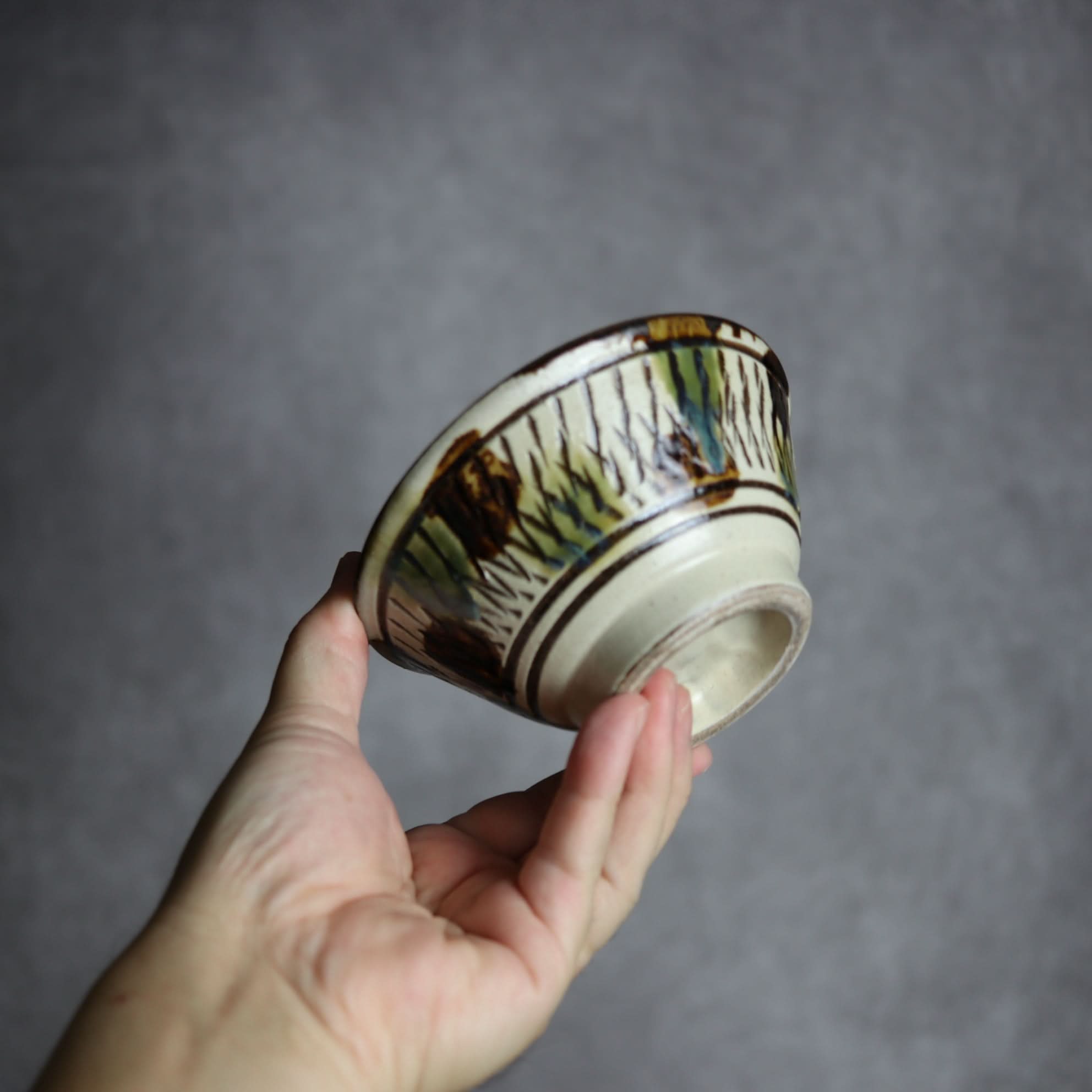 4寸マカイ1 三彩 点打 飛鉋 やちむん 陶器 いずみ窯 島袋工房 やちむん 陶器.