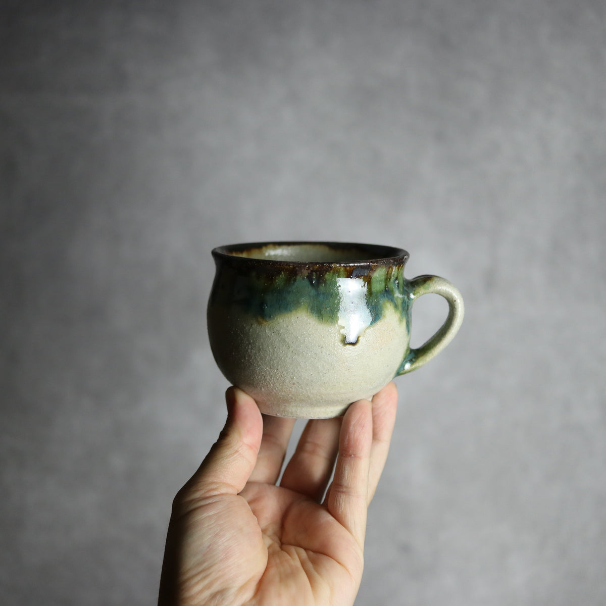 コーヒーカップ1 緑釉 やちむん 陶器 栄一工房