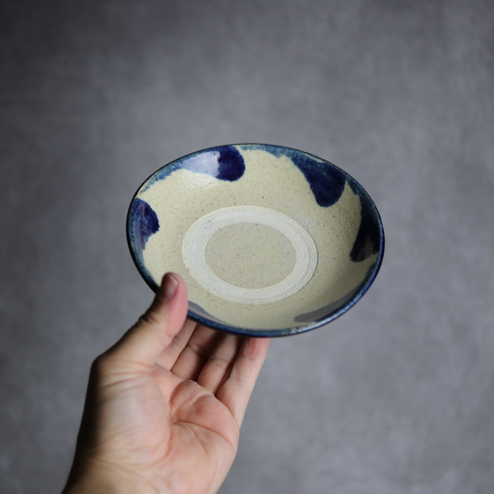 5寸皿1 呉須釉 波紋 やちむん 陶器 北窯 松田共司工房 やちむん 陶器.