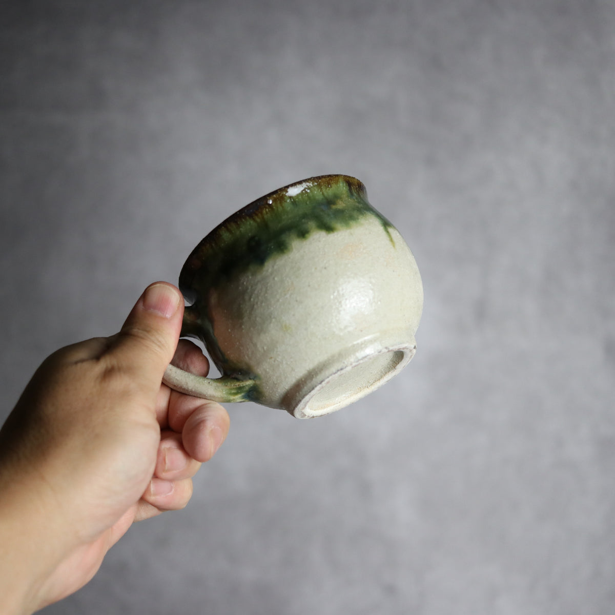 コーヒーカップ1 緑釉 やちむん 陶器 栄一工房