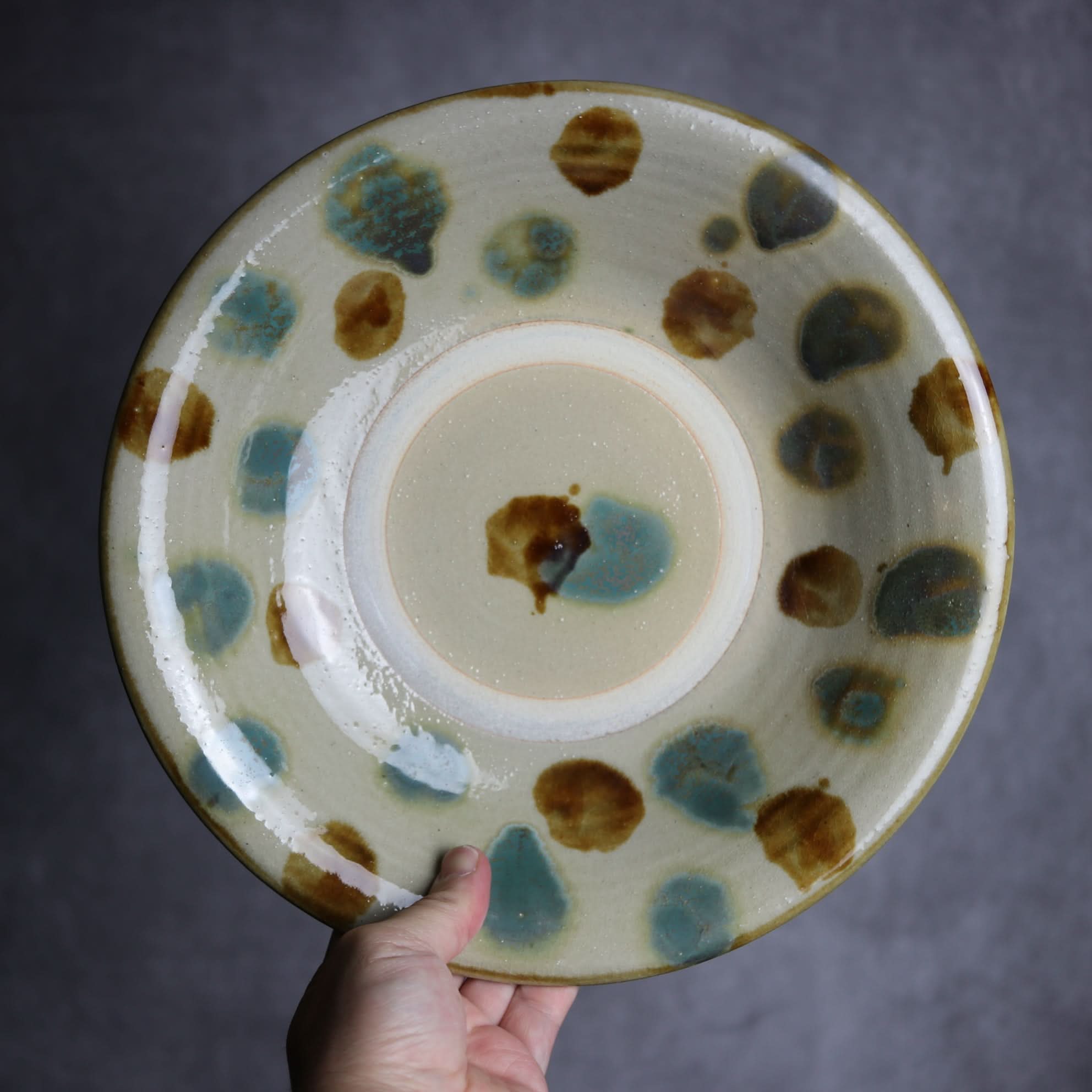 9寸皿2 三彩 点打 やちむん 陶器 北窯 松田米司工房 やちむん 陶器.