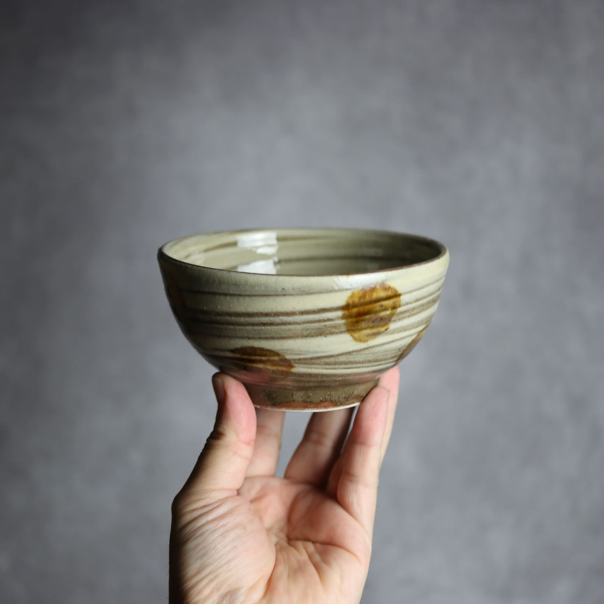 4寸鉢2 飴釉 刷毛目 点打 やちむん 陶器 北窯 松田米司工房 やちむん 陶器.