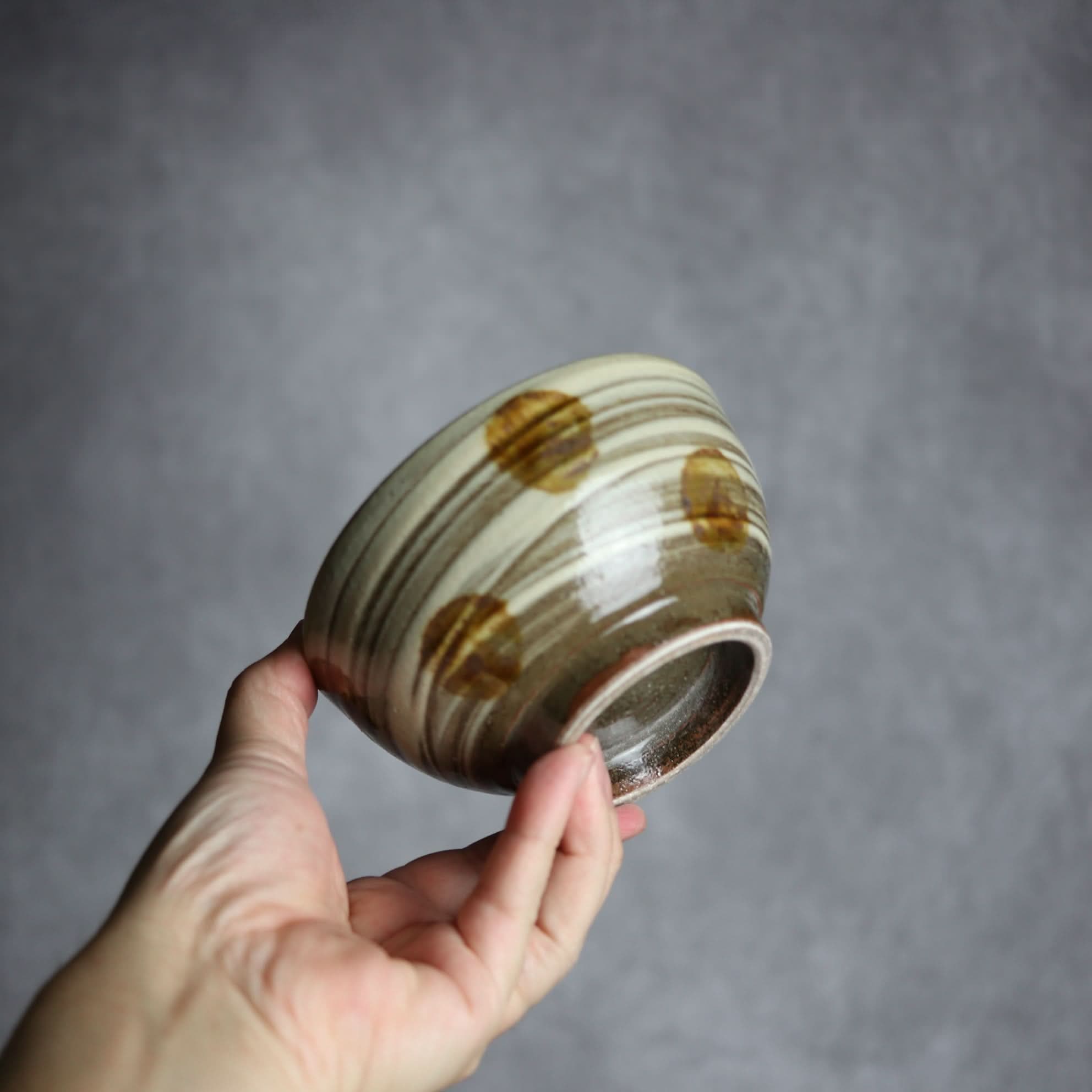 4寸鉢2 飴釉 刷毛目 点打 やちむん 陶器 北窯 松田米司工房 やちむん 陶器.