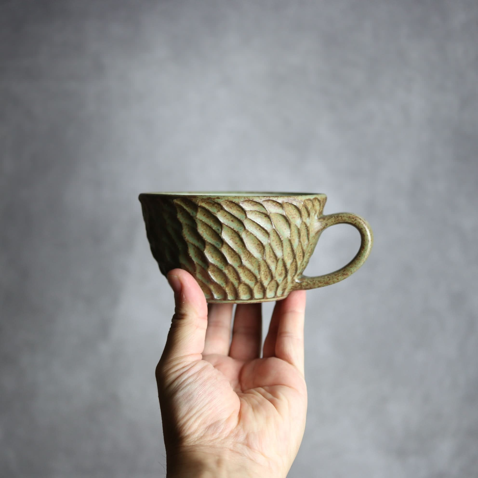 スープマグ1 ナッツ グリーン やちむん 陶器 nagaremo やちむん 陶器.