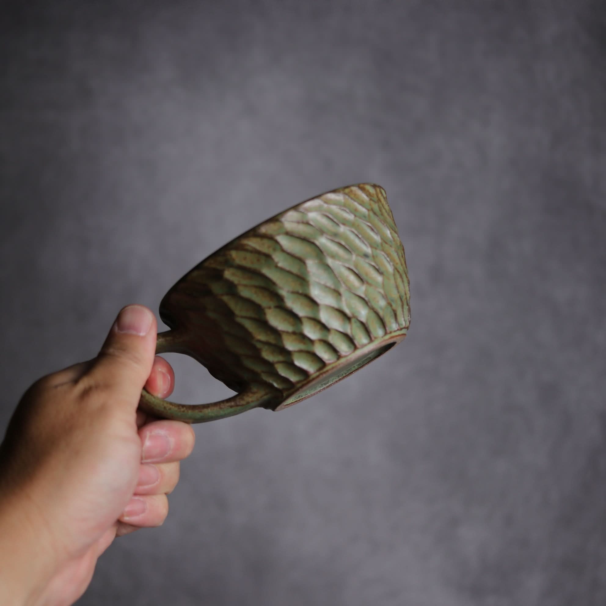 スープマグ1 ナッツ グリーン やちむん 陶器 nagaremo やちむん 陶器.