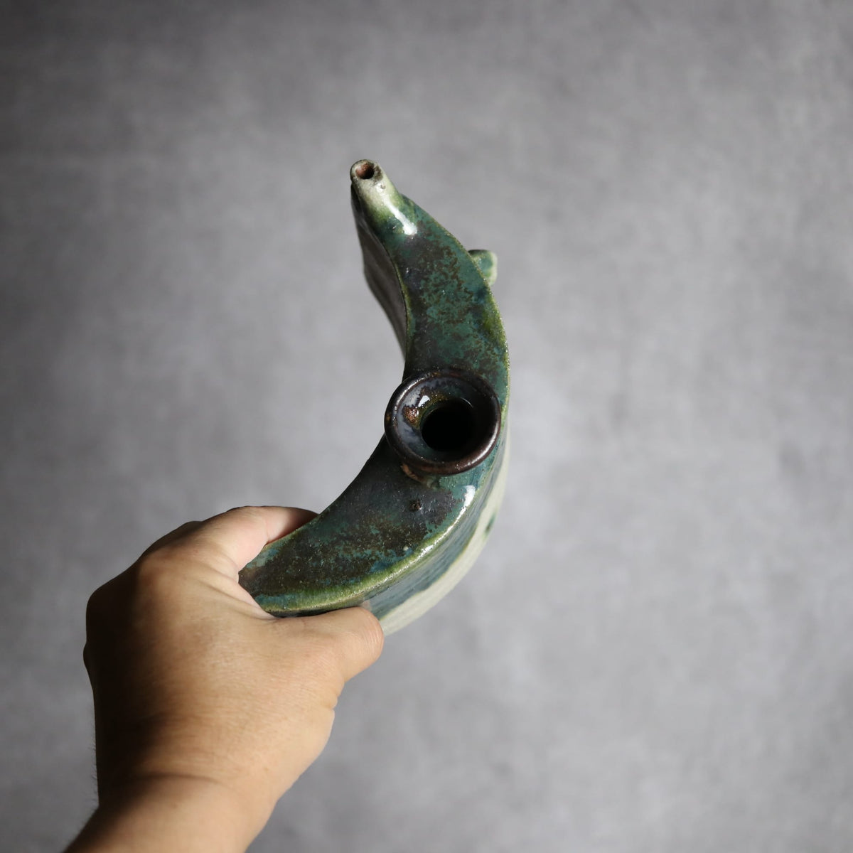 抱瓶1 緑釉 掛釉 やちむん 陶器 榮一工房