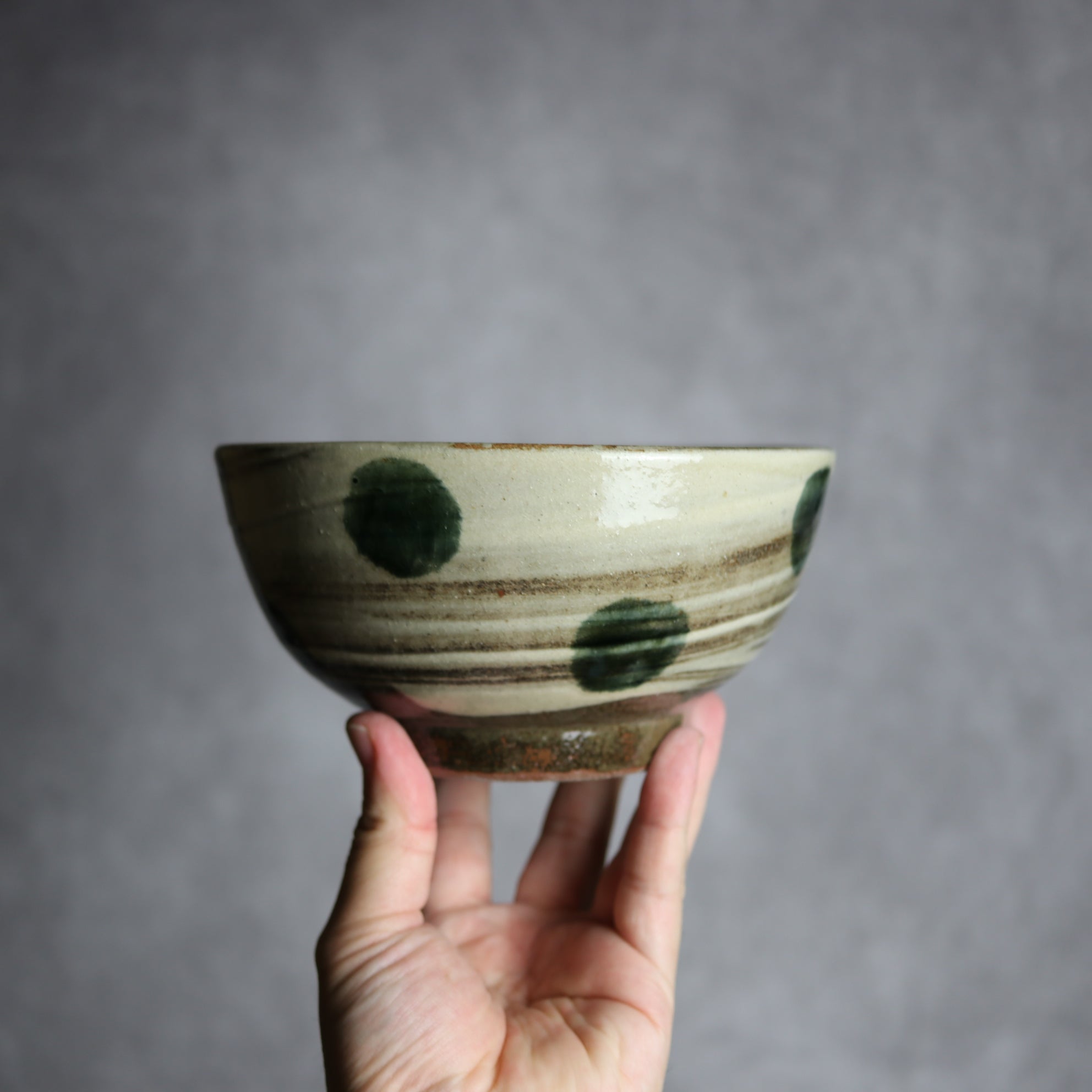 北窯 松田米司工房 - 5寸鉢2 呉須釉 刷毛目 点打 やちむん 陶器 北窯 松田米司工房 - mundasui